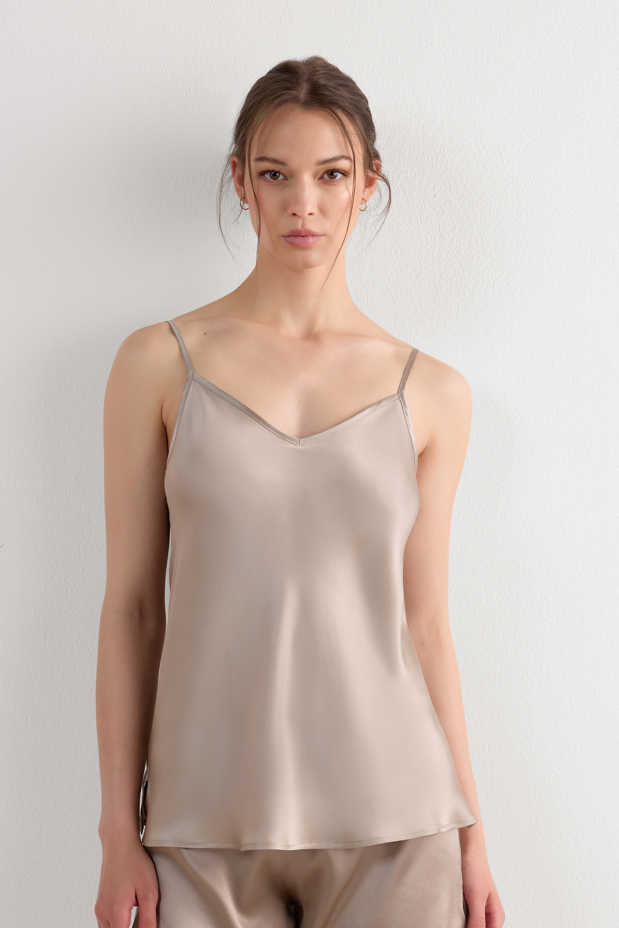 Top in Raso di Seta con Scollo a V