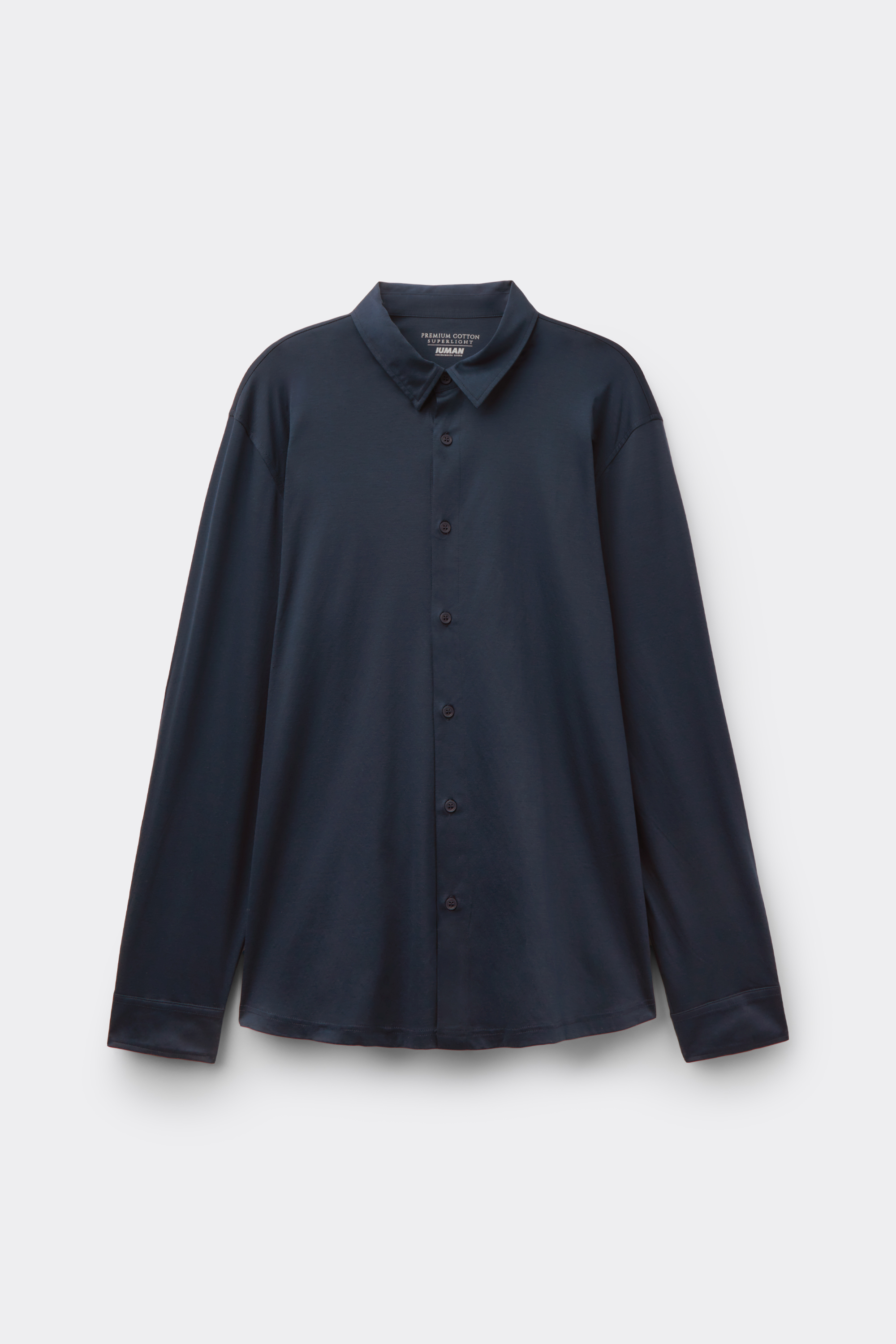 Camicia in Cotone Mercerizzato Superlight Manica Lunga filo Premium