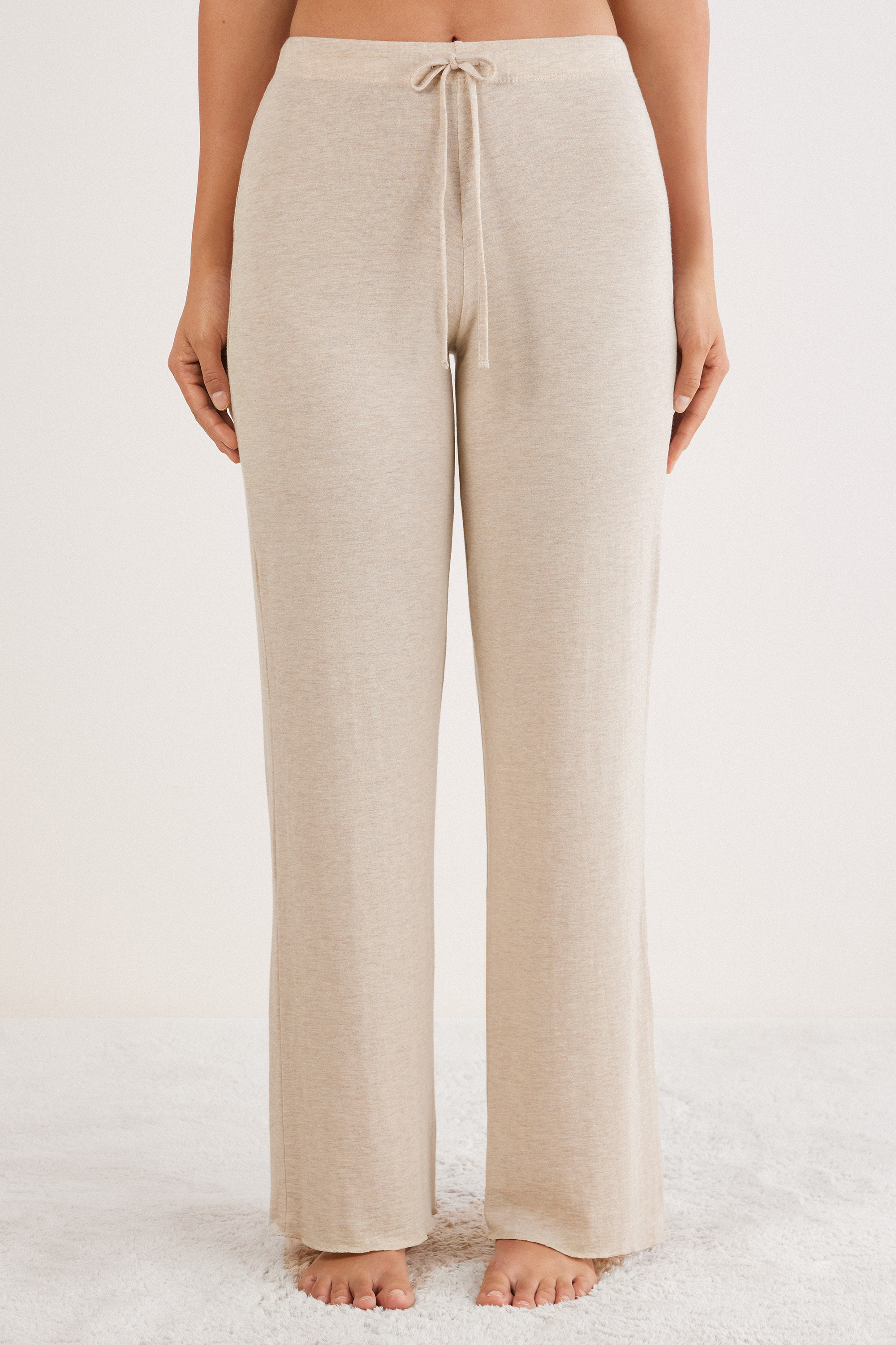 Pantaloni Lunghi Palazzo in Modal con Cashmere Light