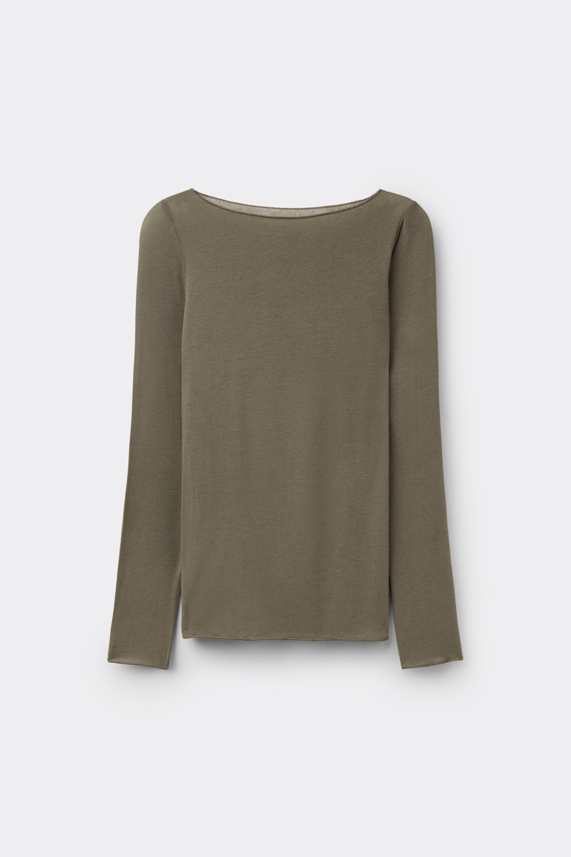 Maglia Manica Lunga Ultralight con Cashmere e Scollo a Barchetta