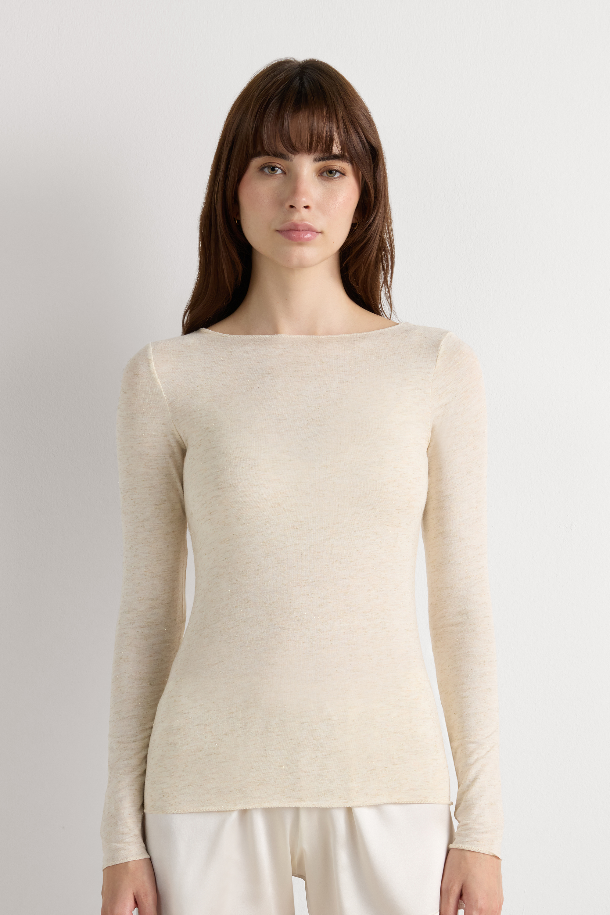 Maglia Girocollo in Modal Light con Cashmere Lam&egrave;