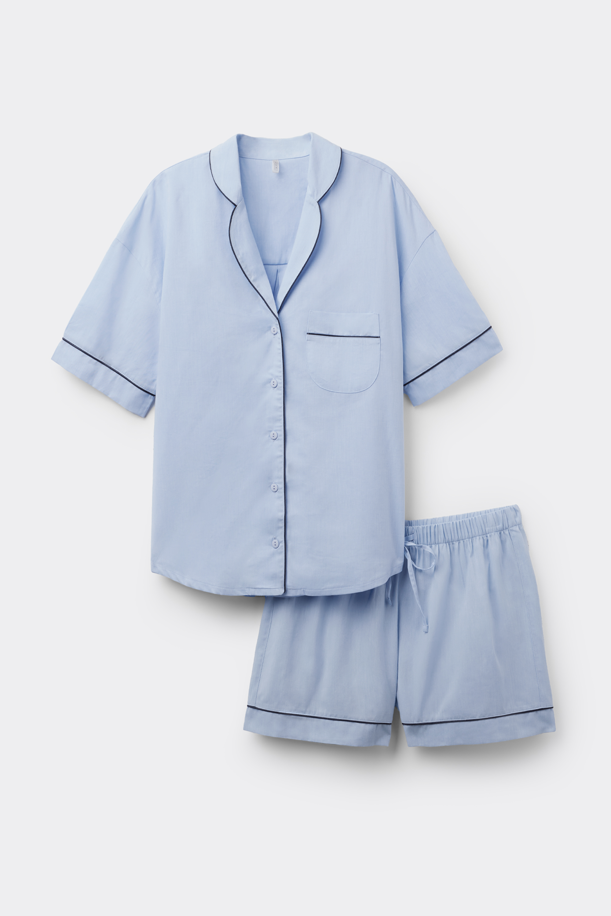 Pigiama Corto in Cotone e Modal Chambray NI