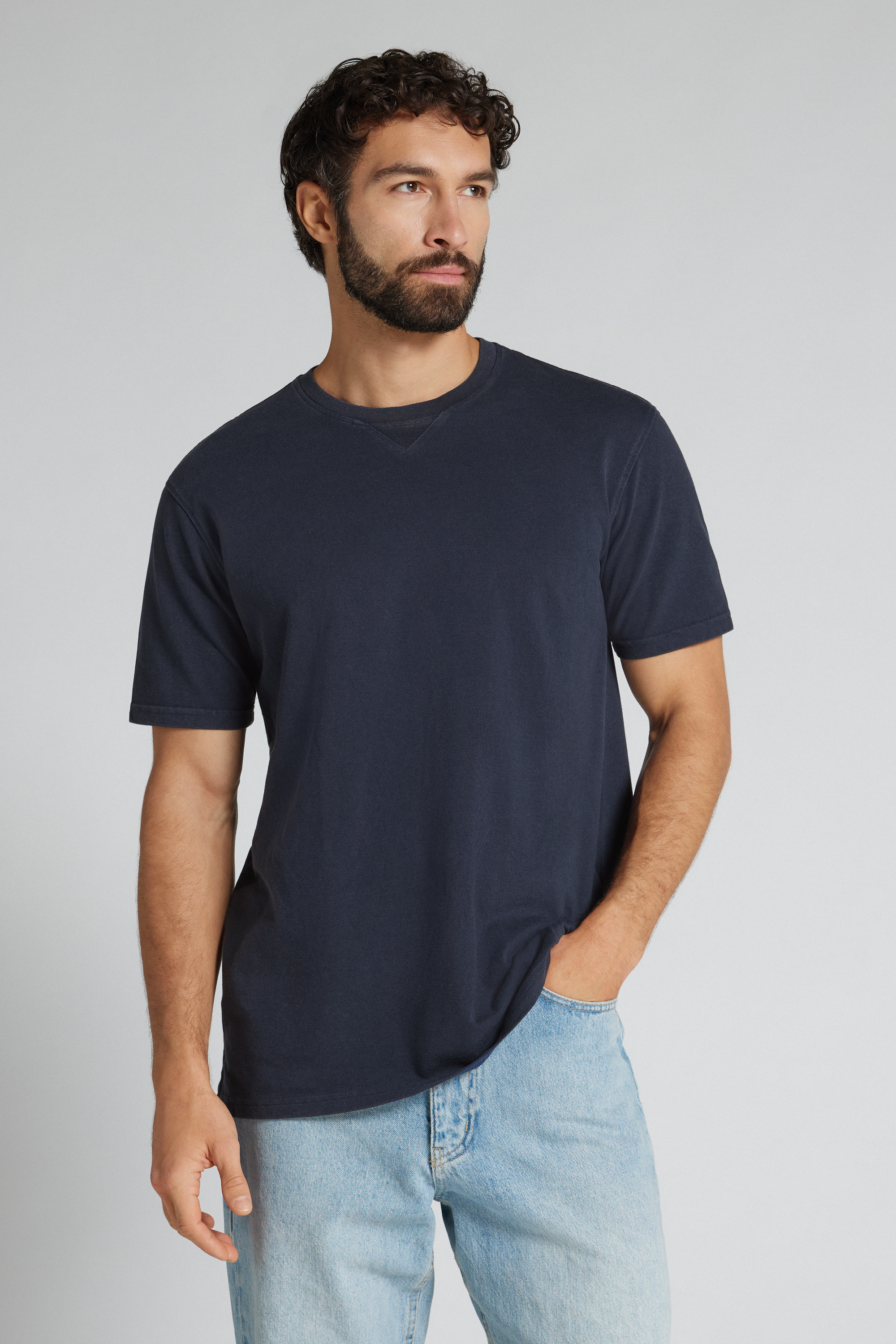 T-Shirt in Piquet Washed Collection