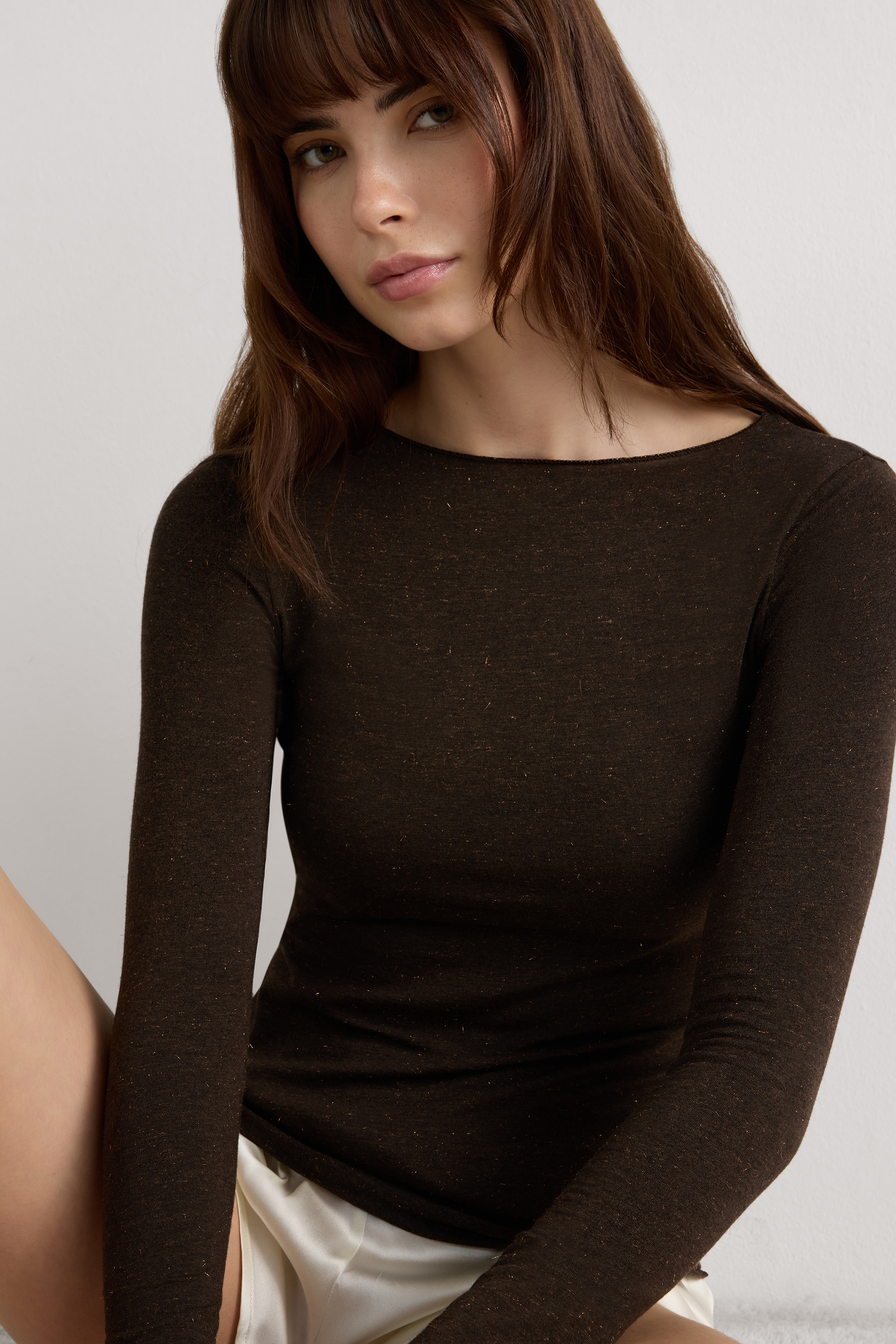Maglia Girocollo in Modal Light con Cashmere Lam&egrave;