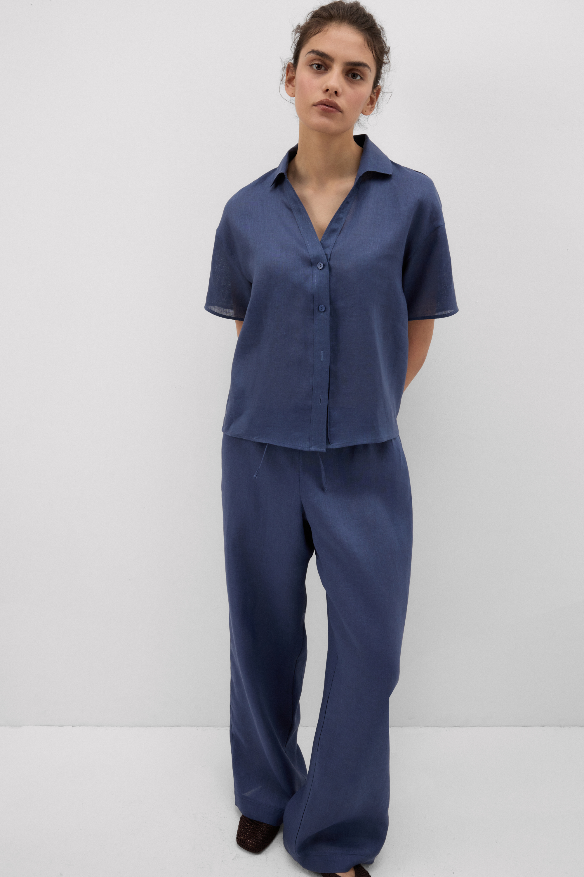 Camicia Manica Corta in Tela di Lino The Pure Linen