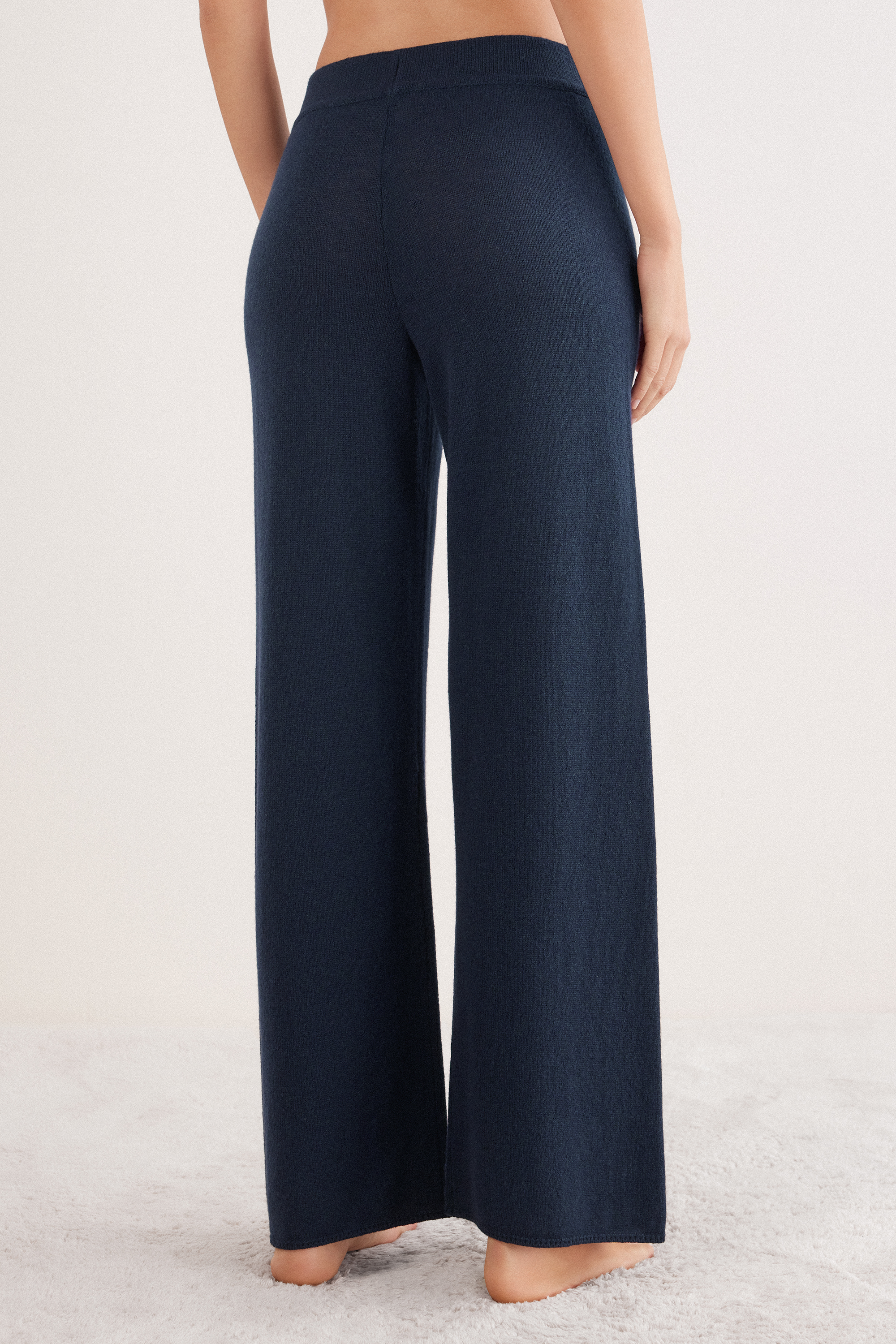Pantaloni Lunghi a Palazzo 100% Cashmere