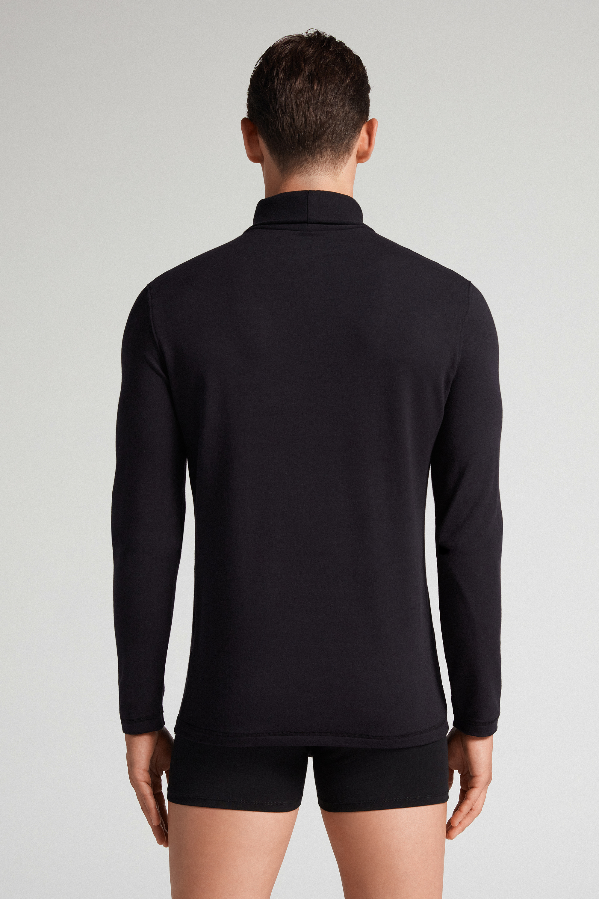 Maglia a Manica Lunga in Modal Cashmere Collo Alto