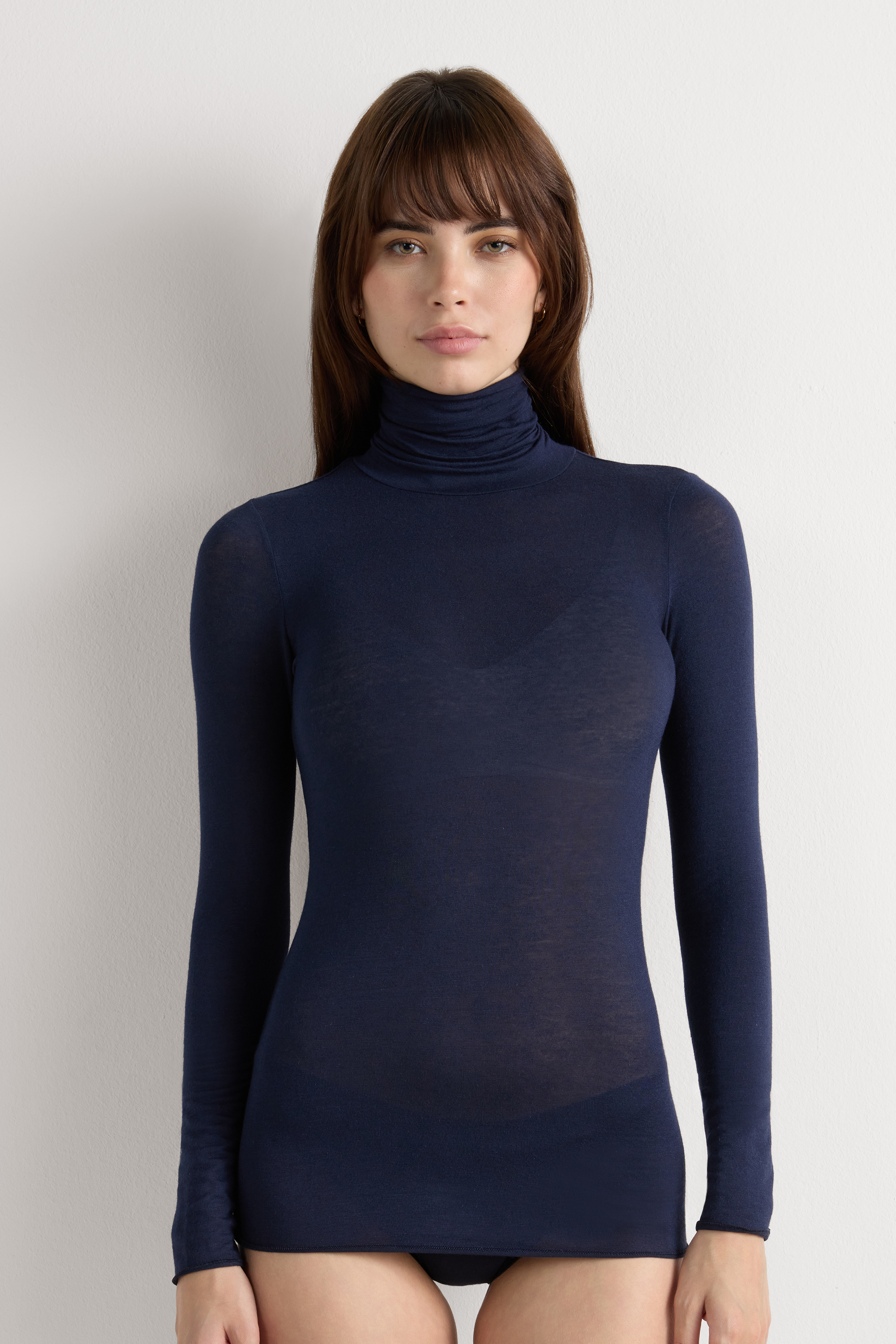 Maglia Ultralight con Cashmere A Collo Alto