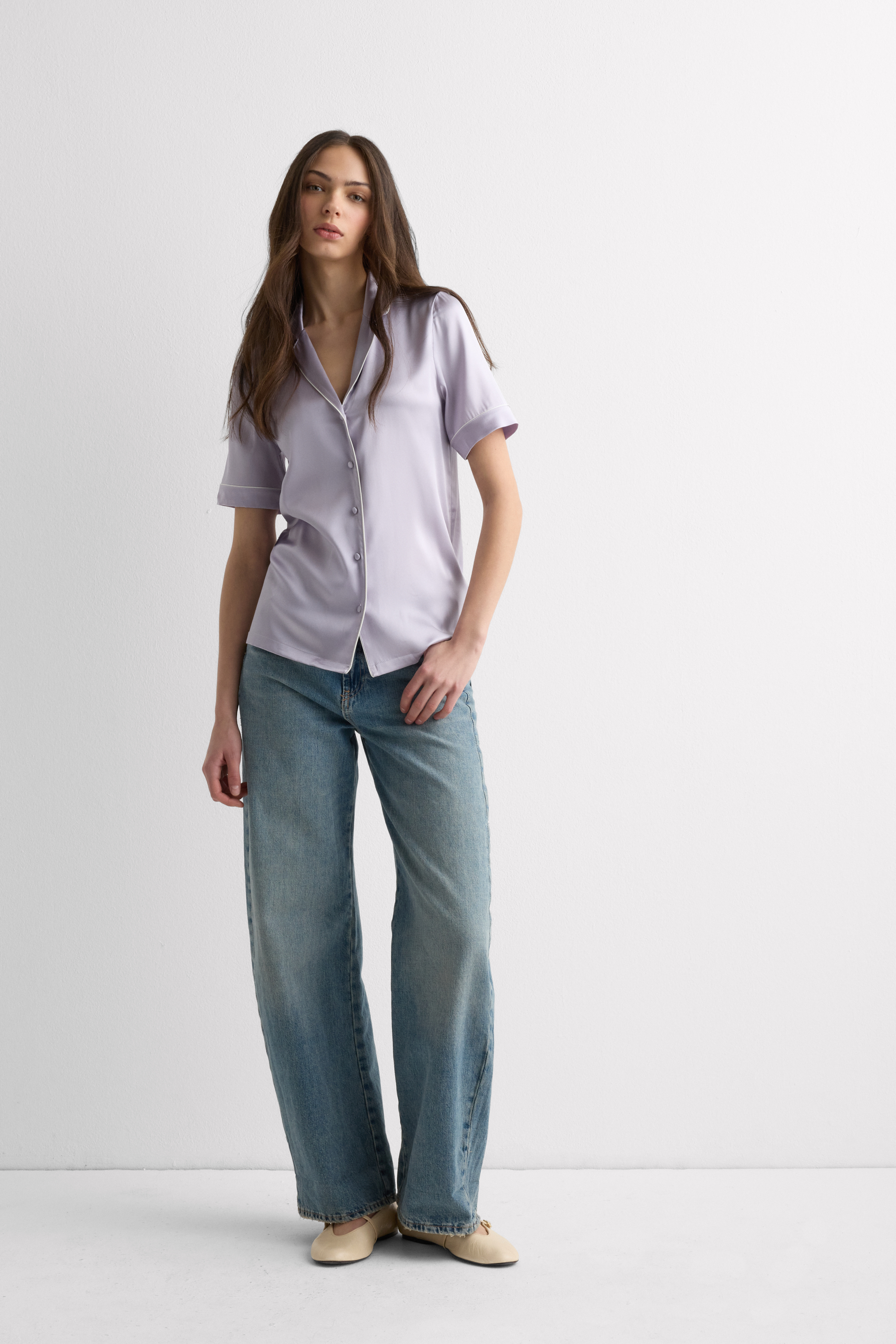 Camicia Maniche Corte in Seta Taglio Uomo