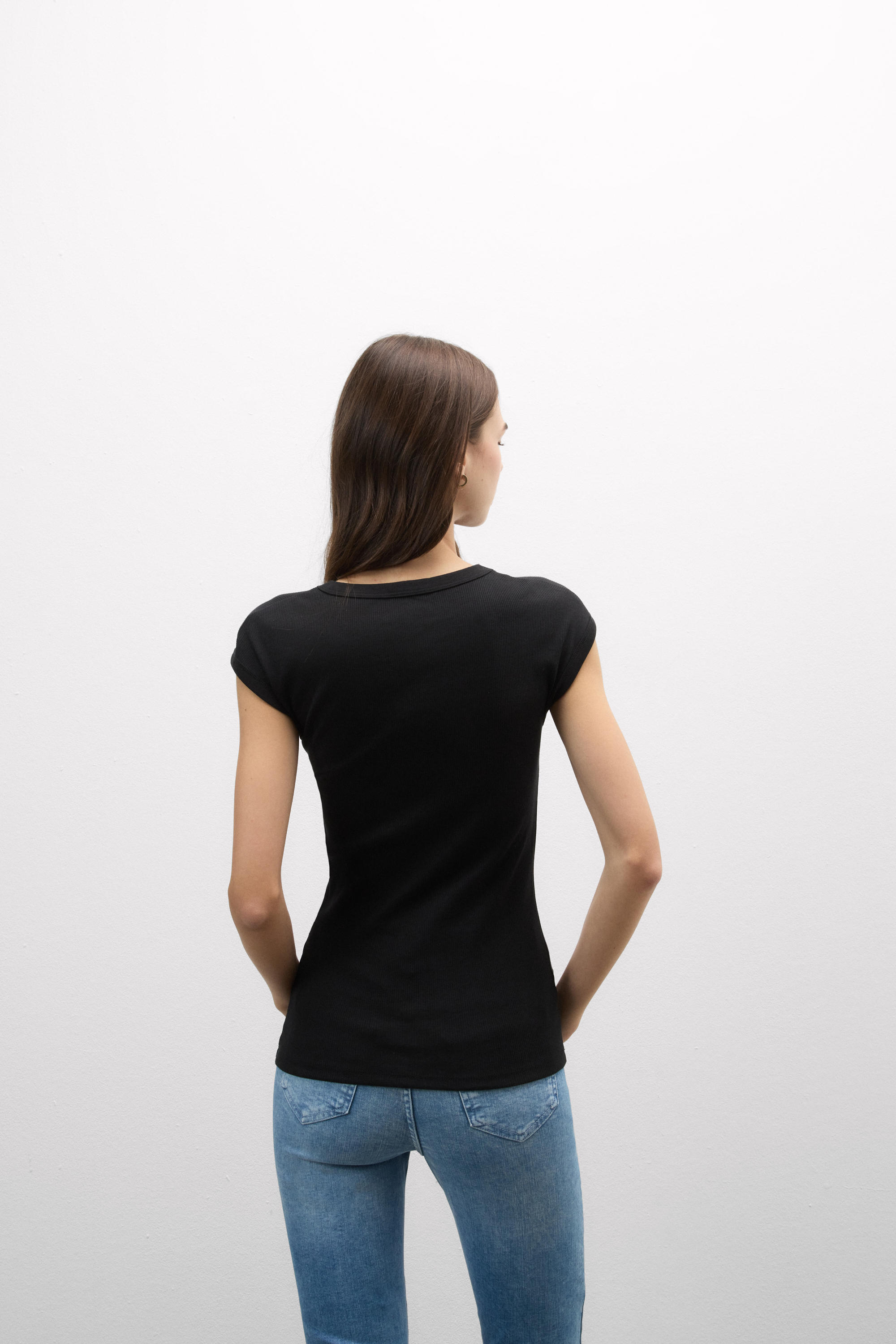 Maglia Manica Corta in Cotone Superior a Costine