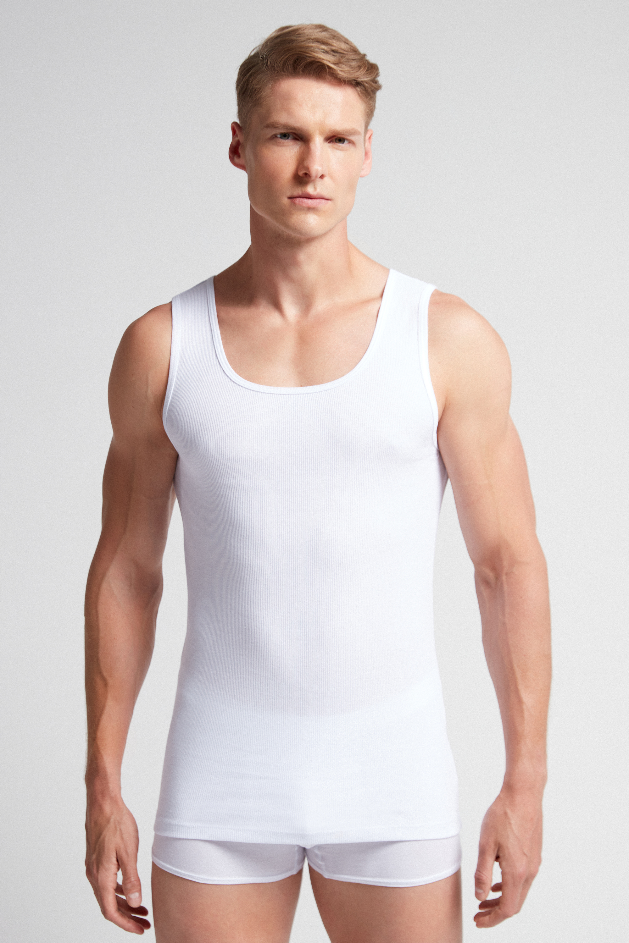 Canotta a Costine in 100% Cotone Superior
