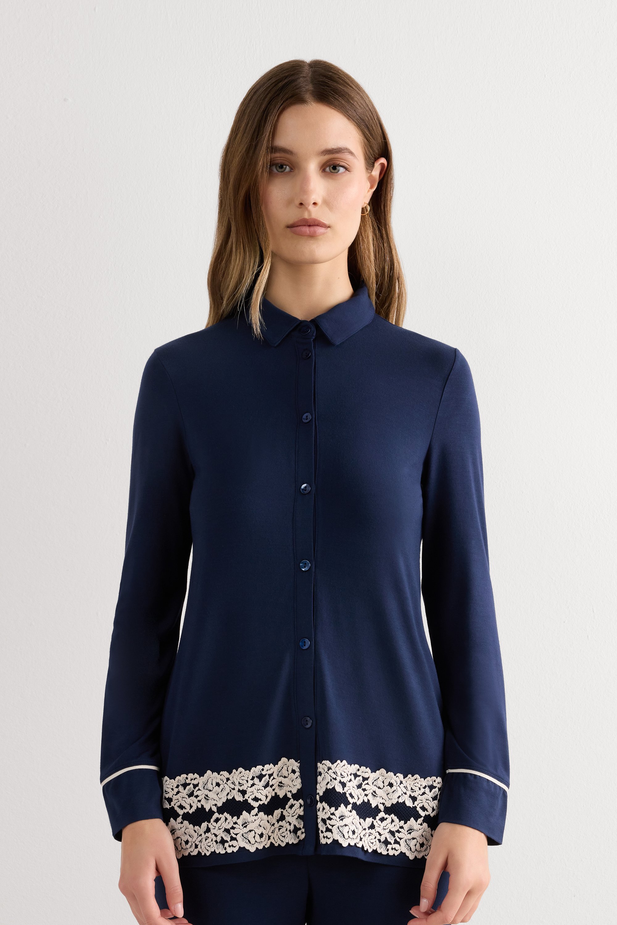 Maglia Aperta Davanti in Modal Pretty Flowers