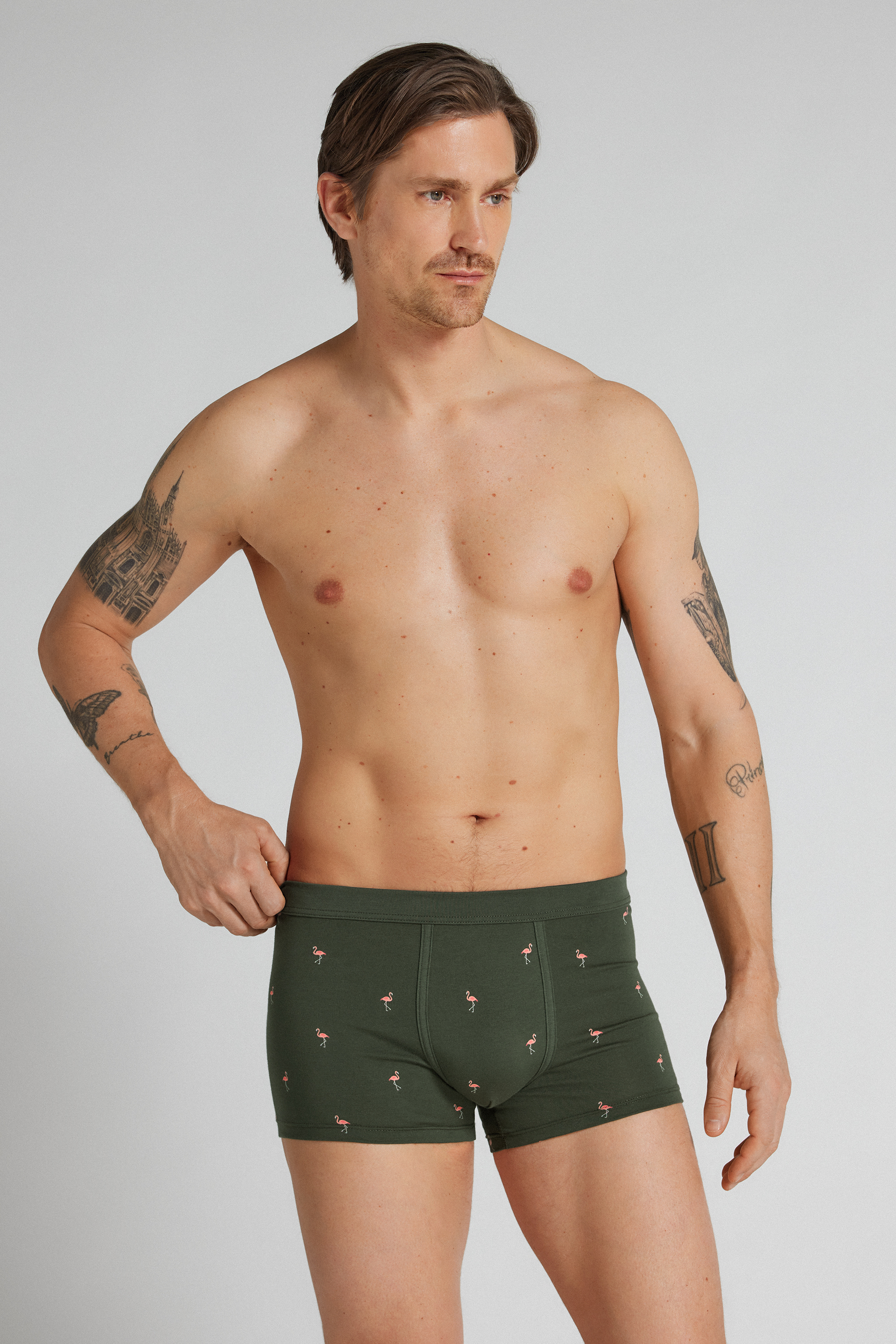 Boxer Cotone Superior Stampa Fenicotteri