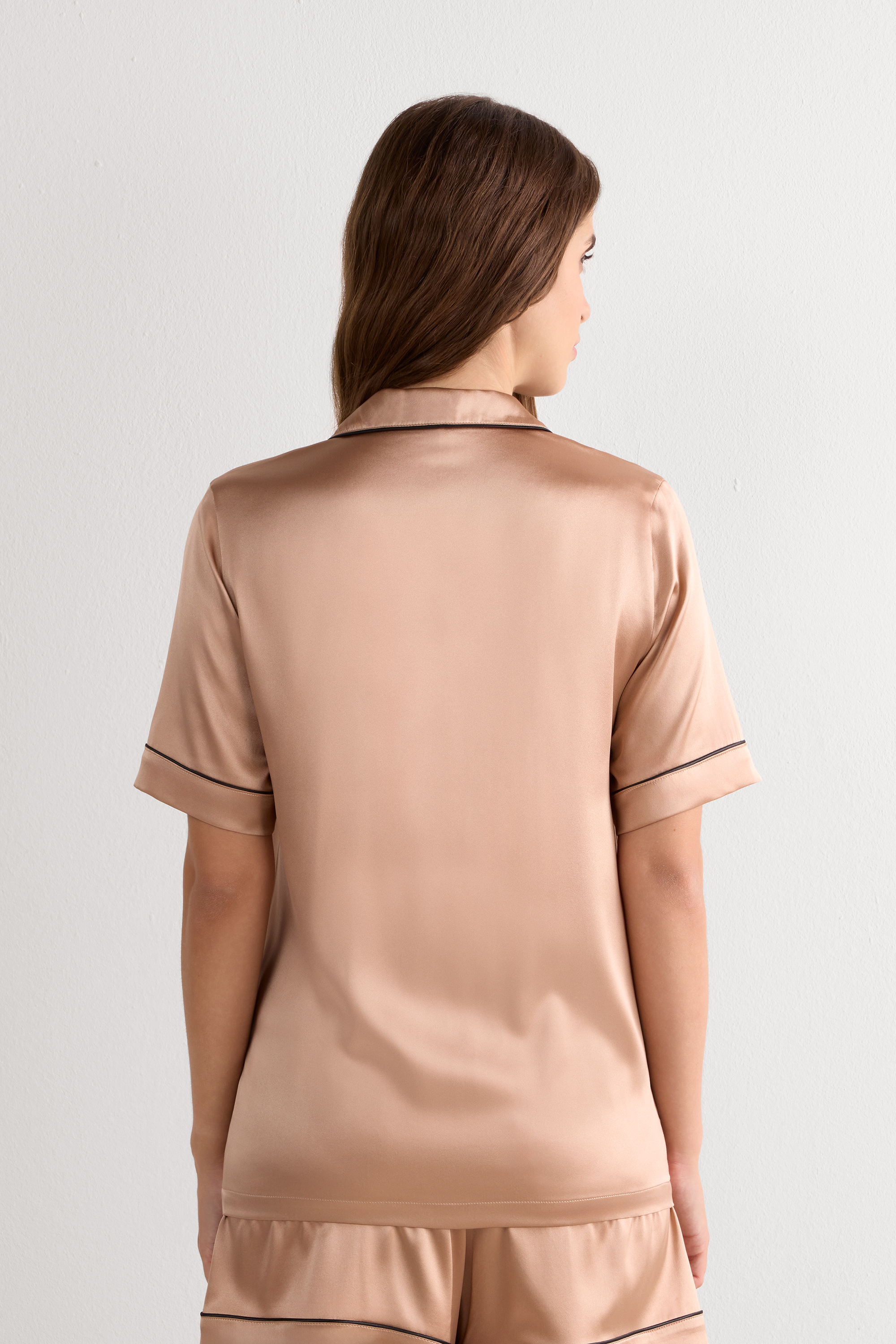 Camicia Maniche Corte in Seta Taglio Uomo