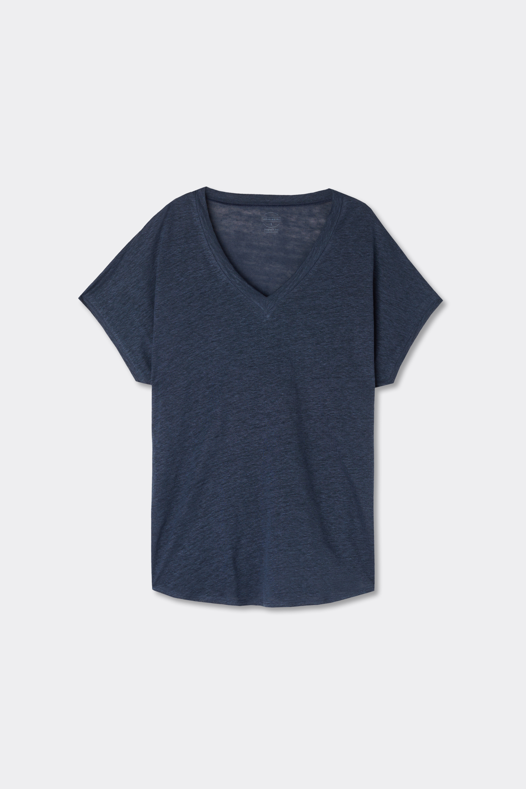 Maglia Manica Corta con Scollo a V in Lino The Pure Linen