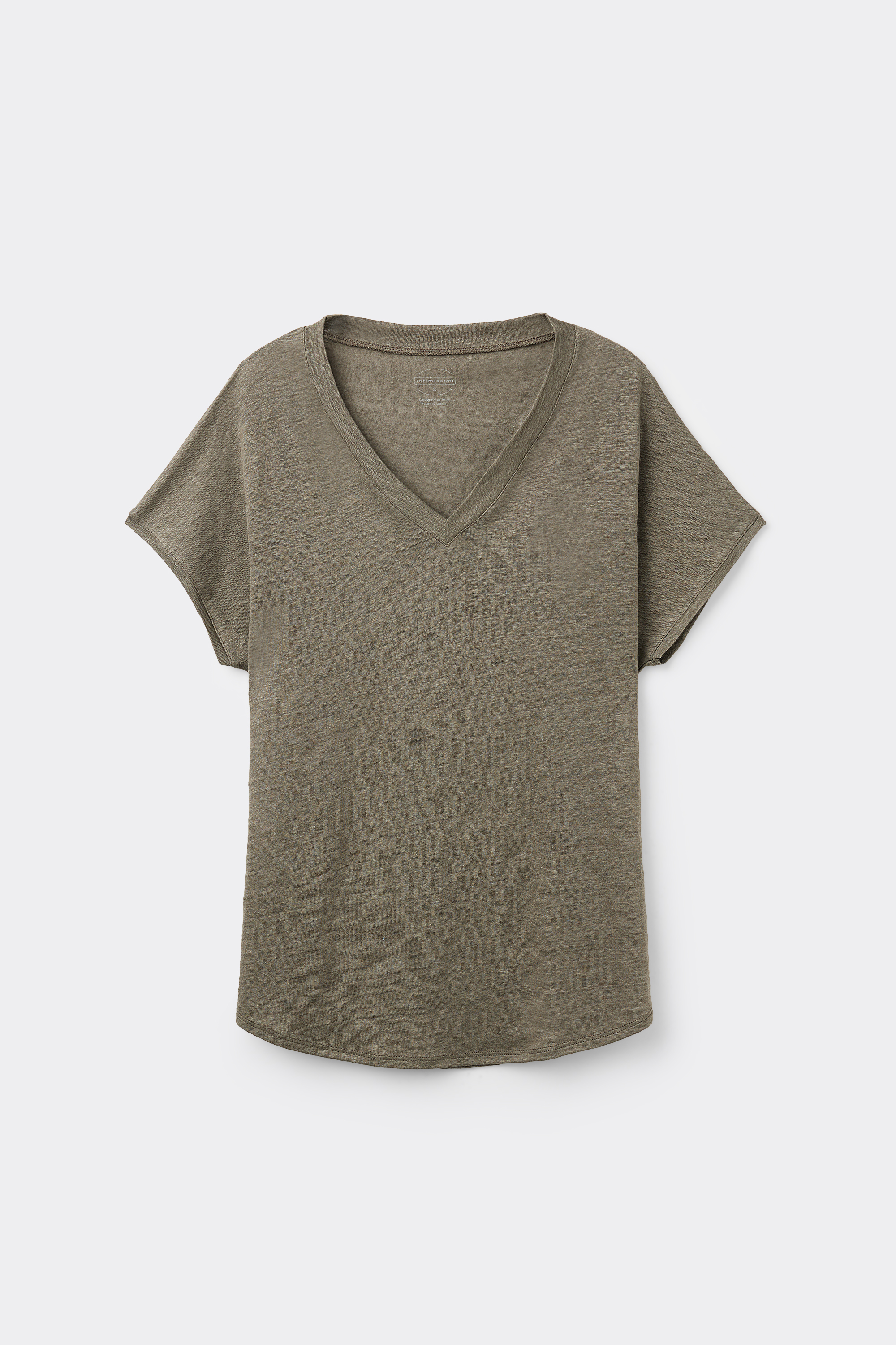 Maglia Manica Corta con Scollo a V in Lino The Pure Linen