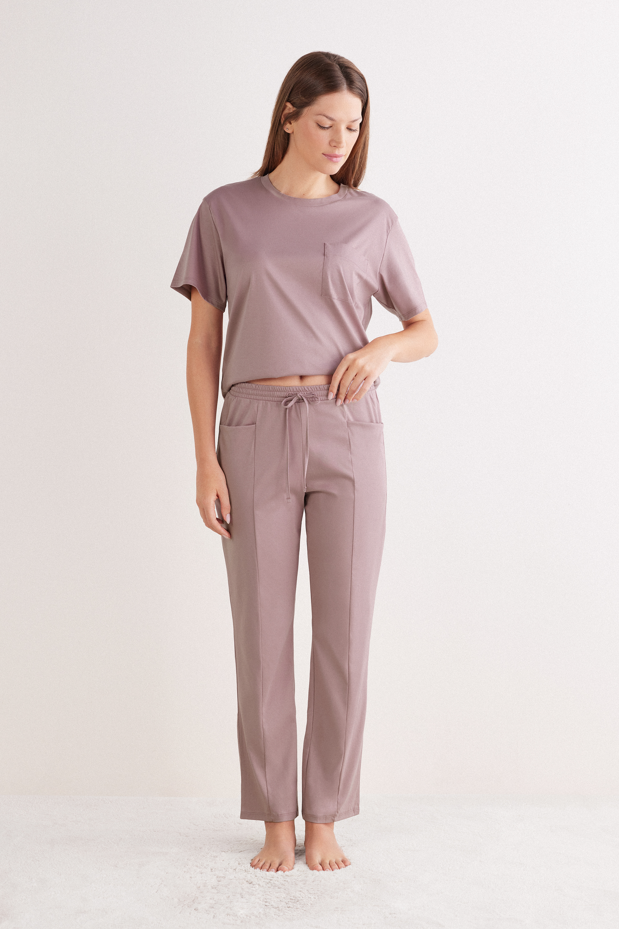 Pantaloni Lunghi in Cotone Elevated Cotton