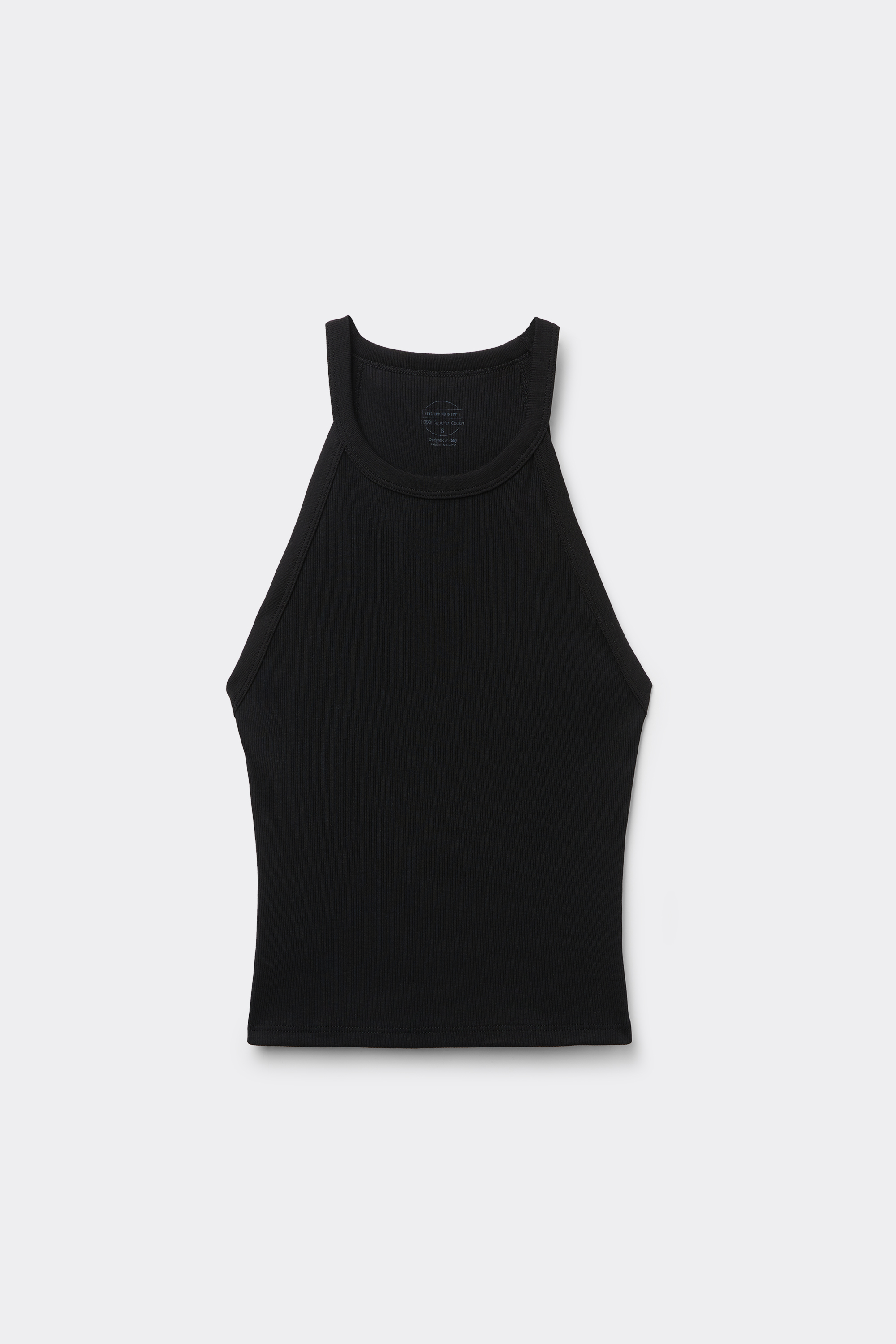 Crop Top a Costine in Cotone Superior