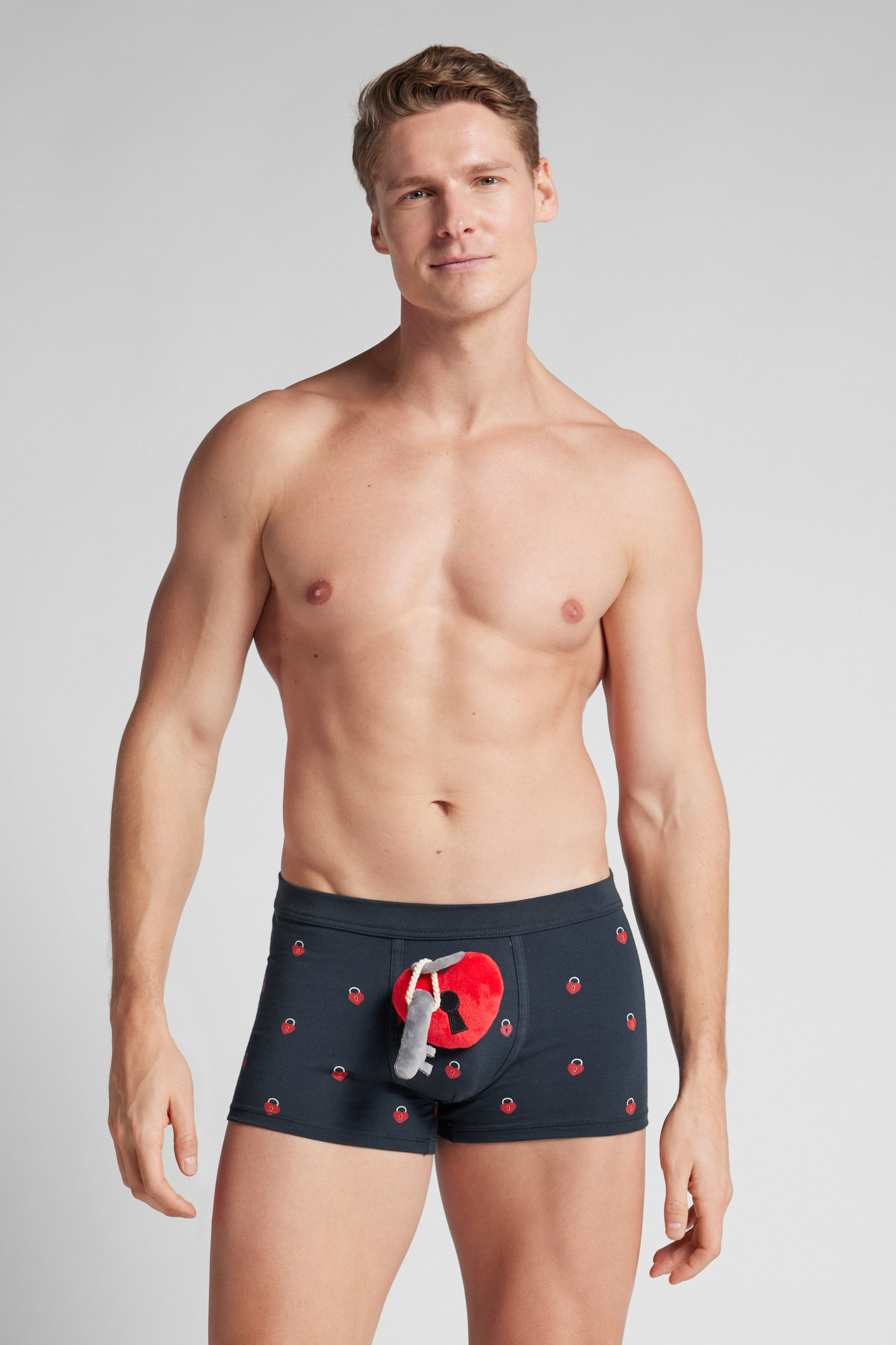 Boxer Cotone Superior Peluche Cuore Lucchetto