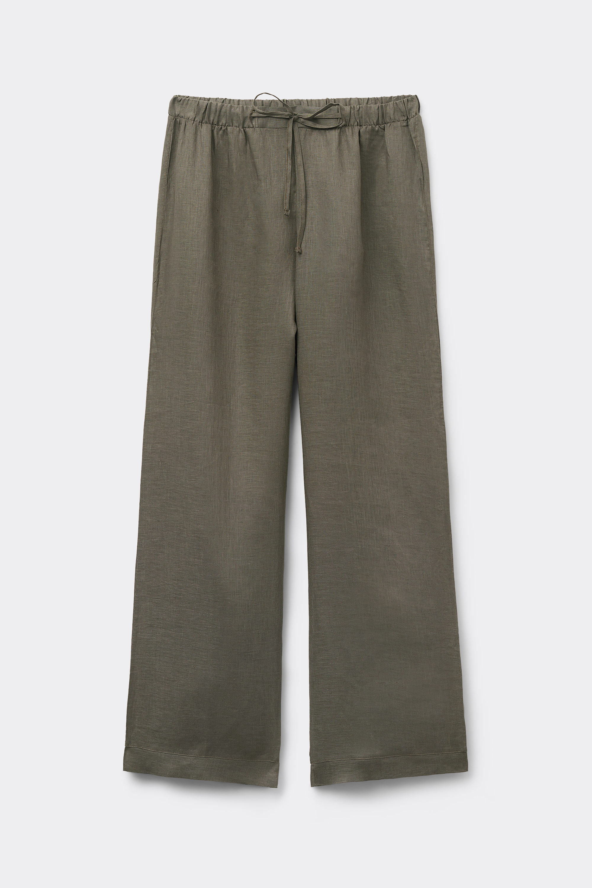 Pantalone Lungo con Coulisse in Tela di Lino The Pure Linen