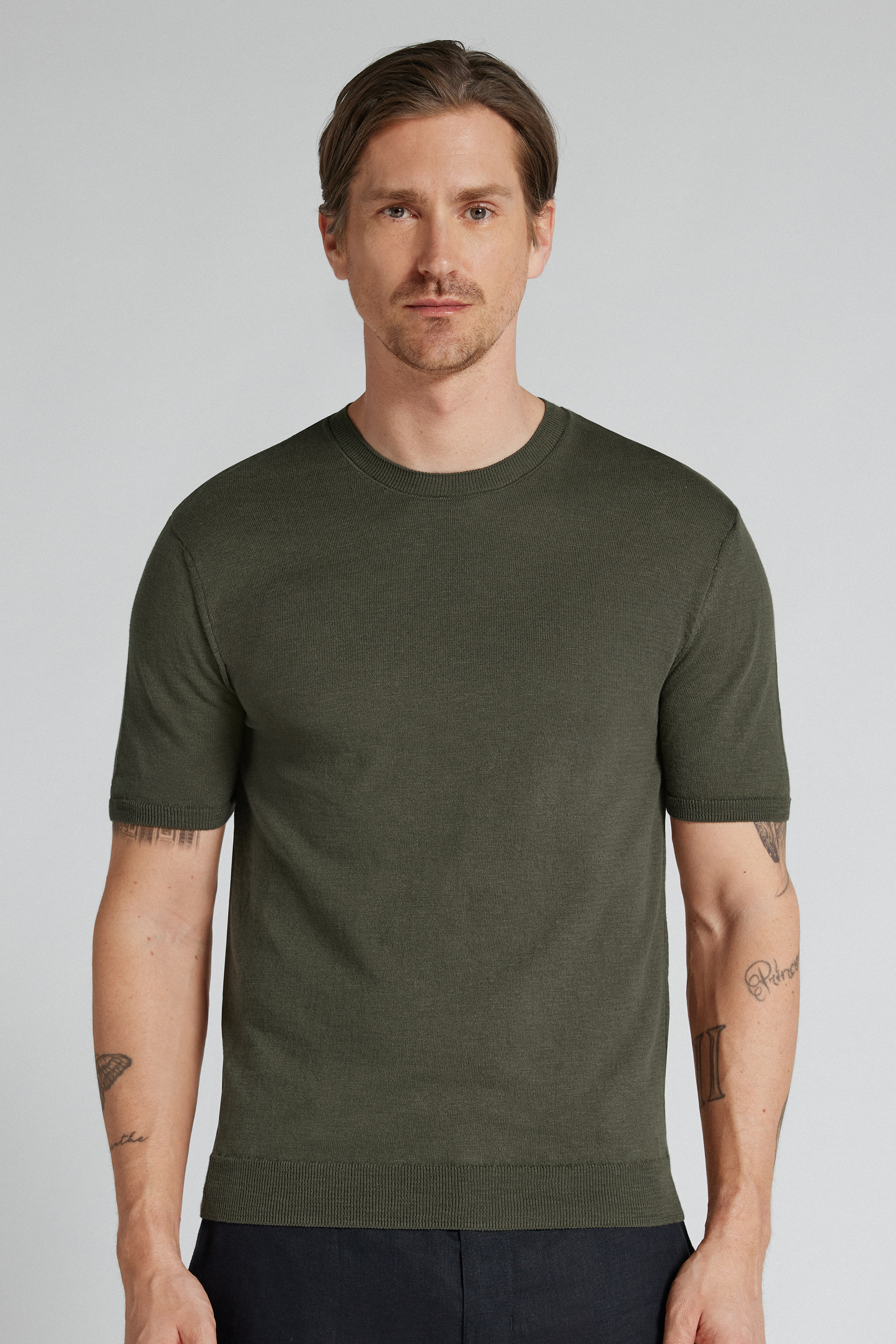 T-shirt in Maglia di Cotone Fiammato