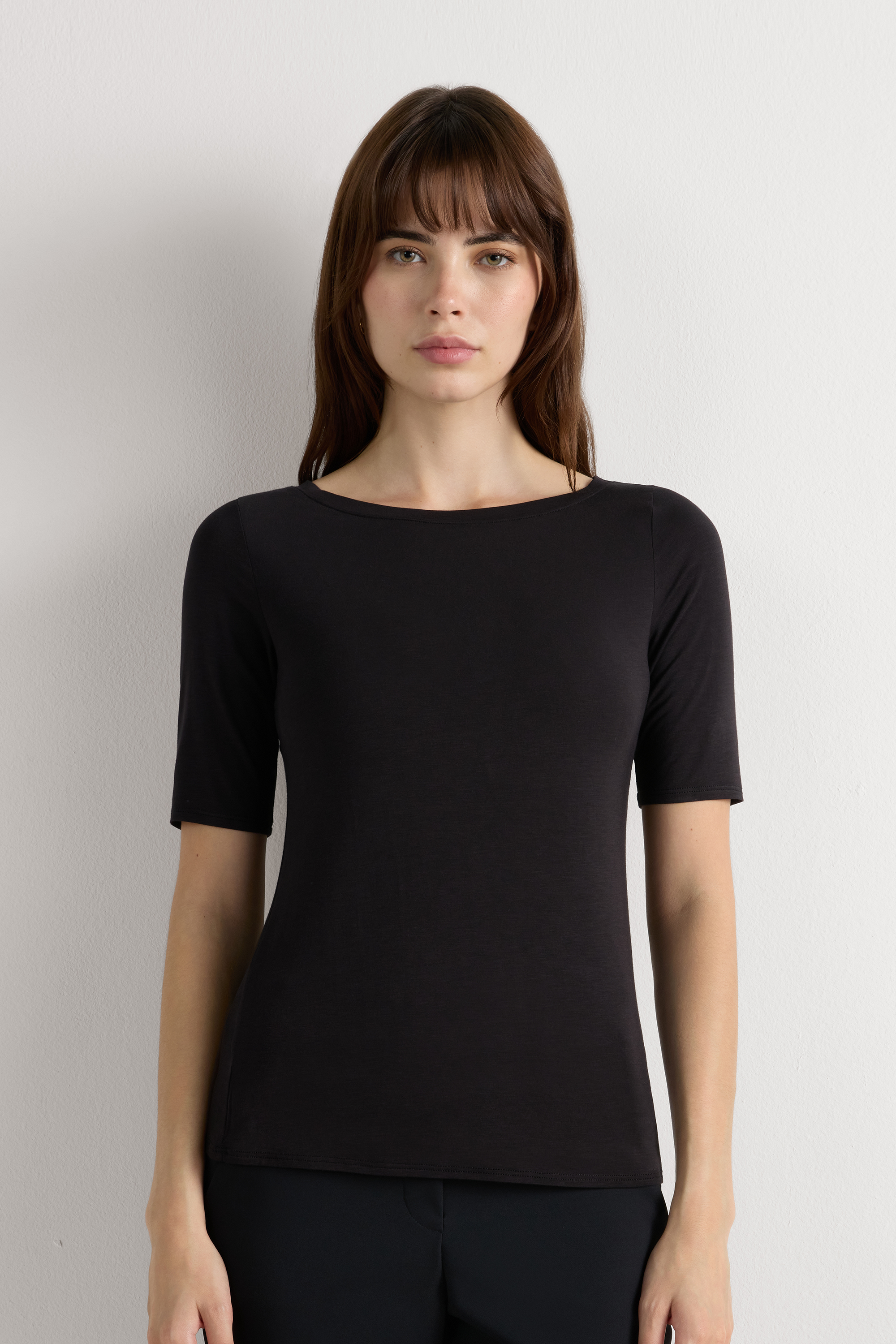 Maglia Scollo Barchetta in Fresh bamboo