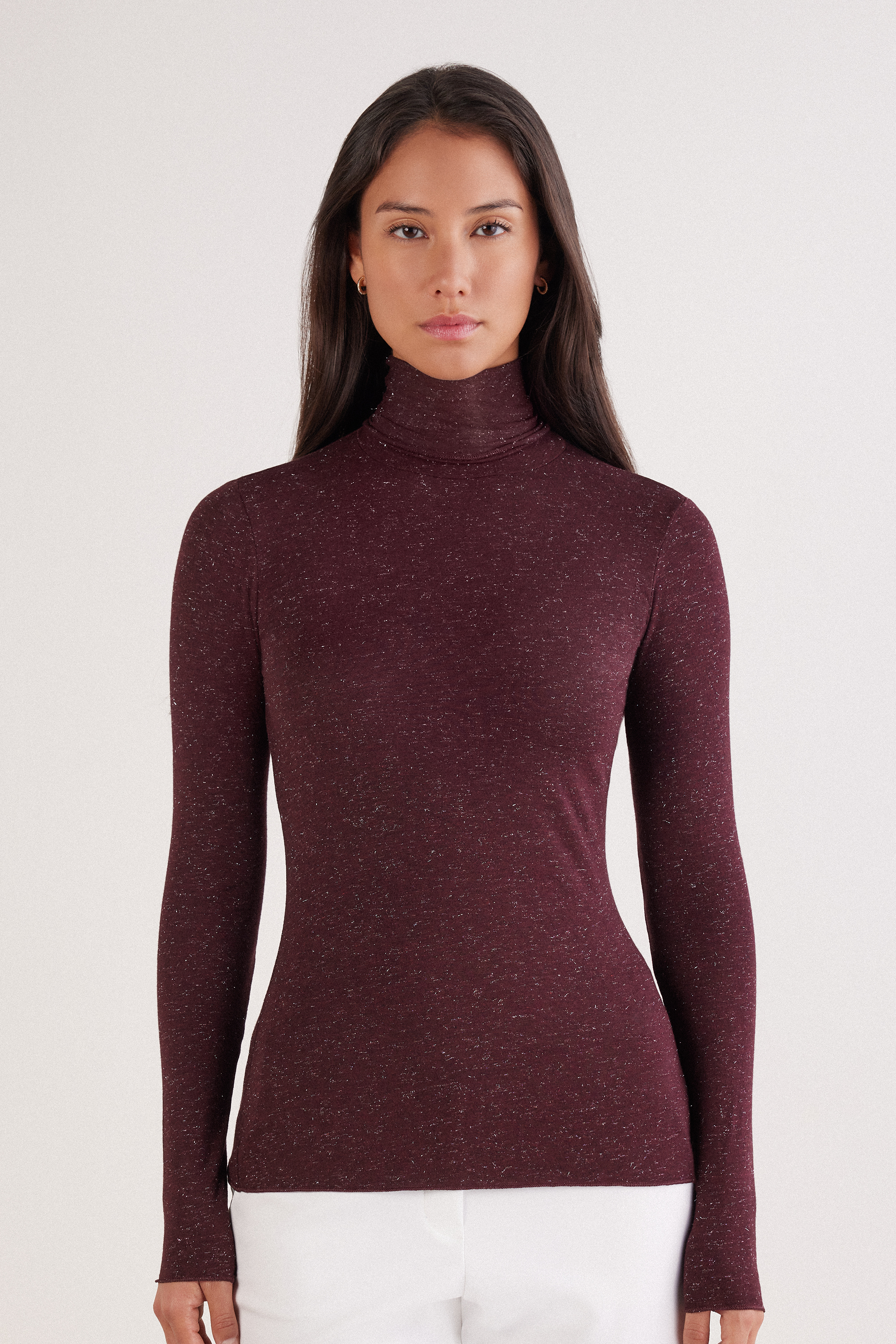 Maglia Collo Alto in Modal Light con Cashmere Lam&egrave;