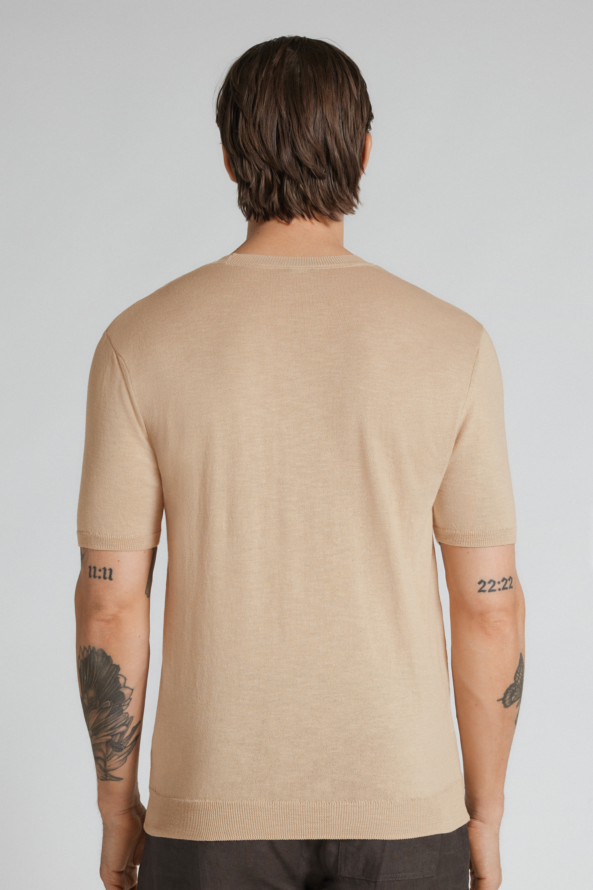 T-shirt in Maglia di Cotone Fiammato