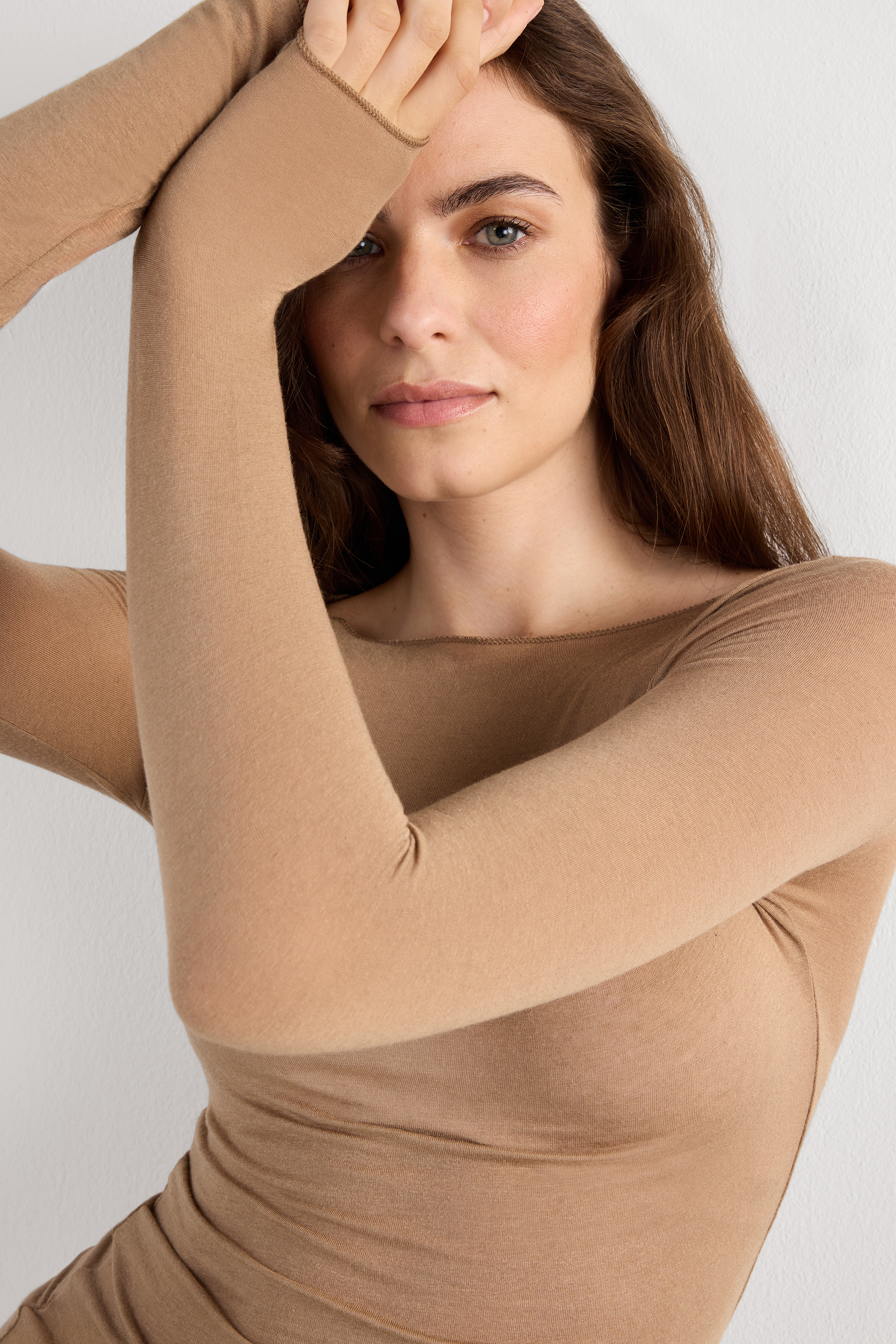 Maglia Manica Lunga Ultralight con Cashmere e Scollo a Barchetta