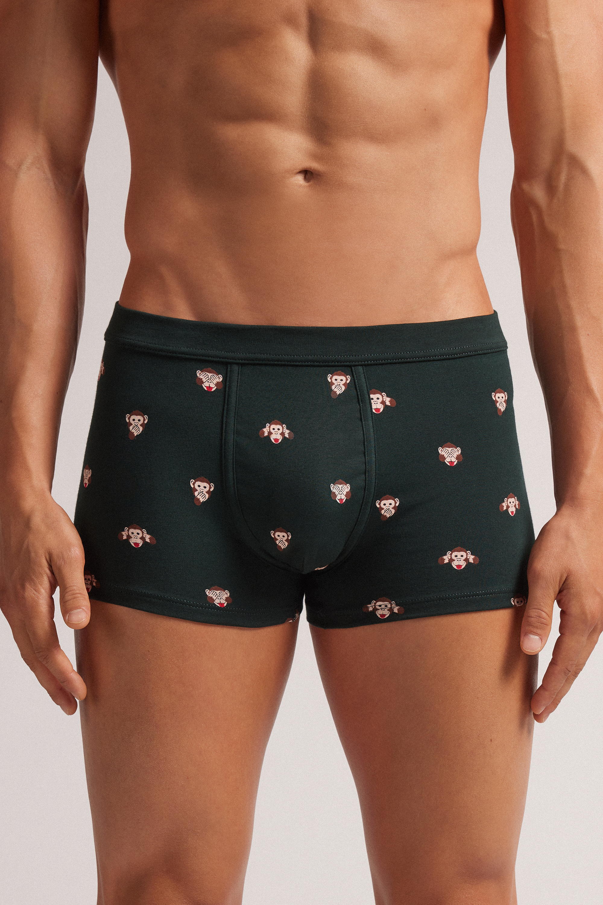 Boxer Cotone Superior Stampa Scimmie