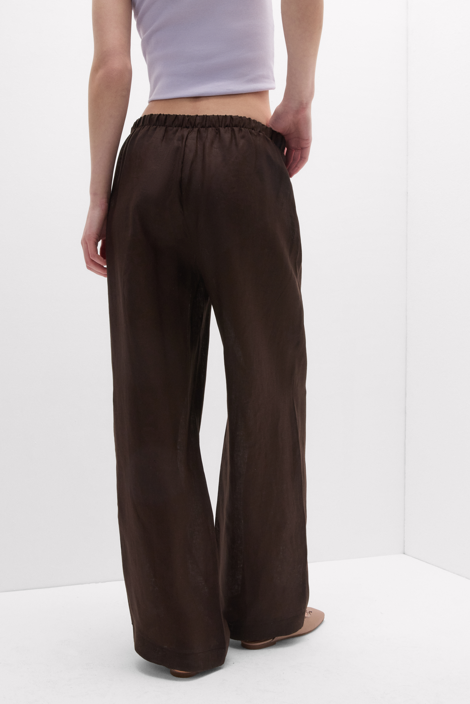 Pantalone Lungo con Coulisse in Tela di Lino The Pure Linen