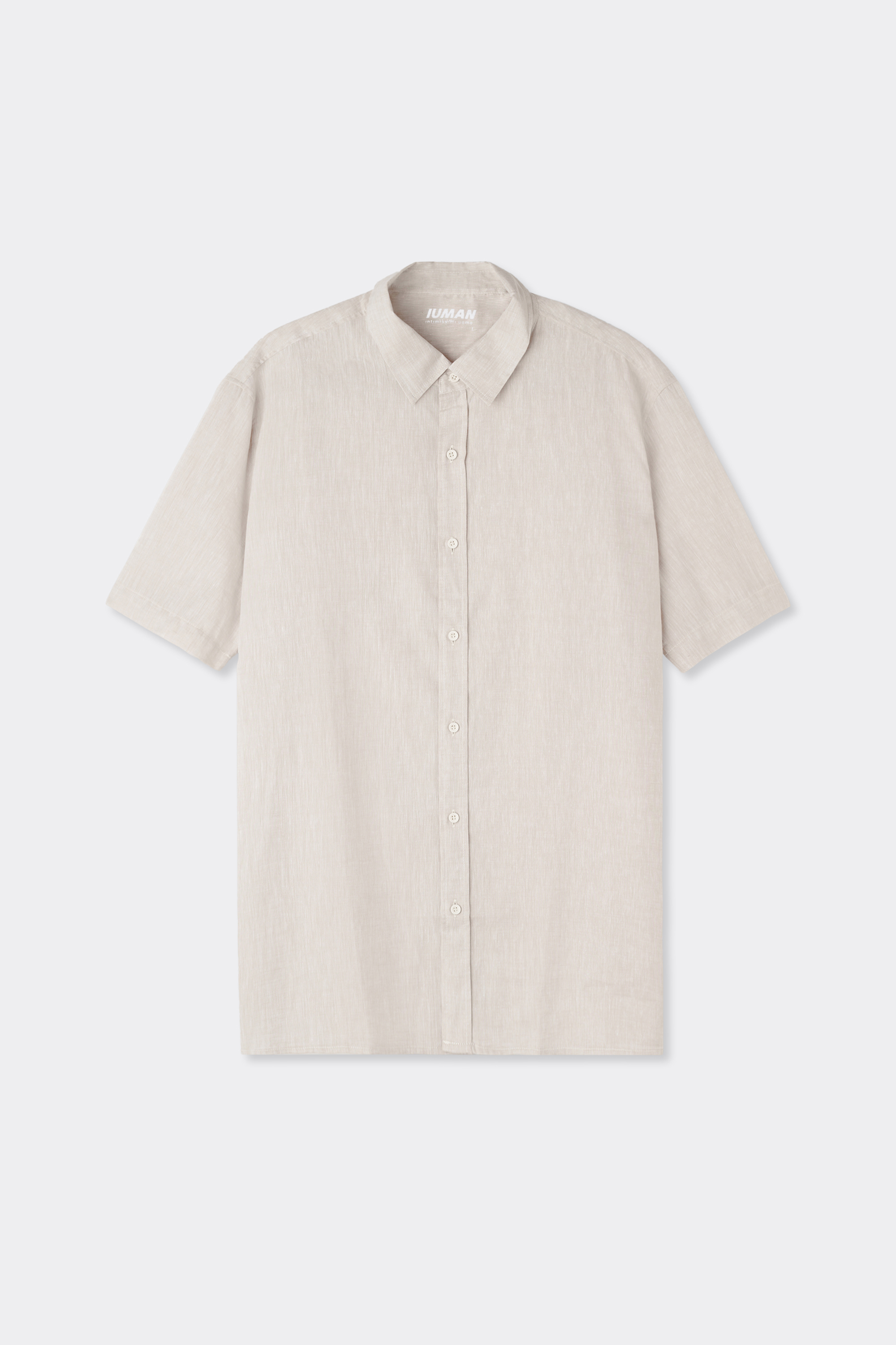 Camicia a Manica Corta in Lino e Cotone