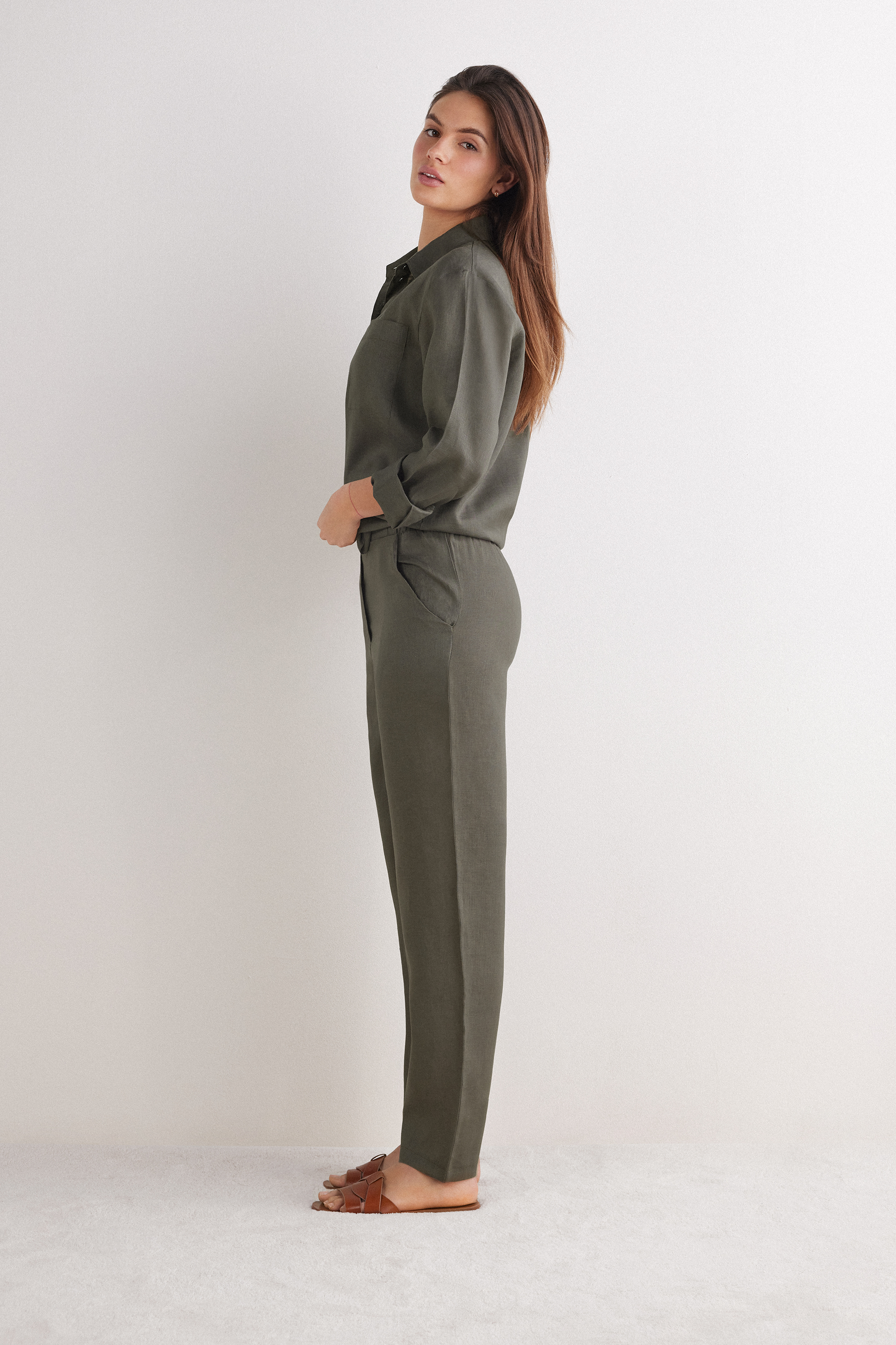 Pantalone in Tela di Lino The Pure Linen