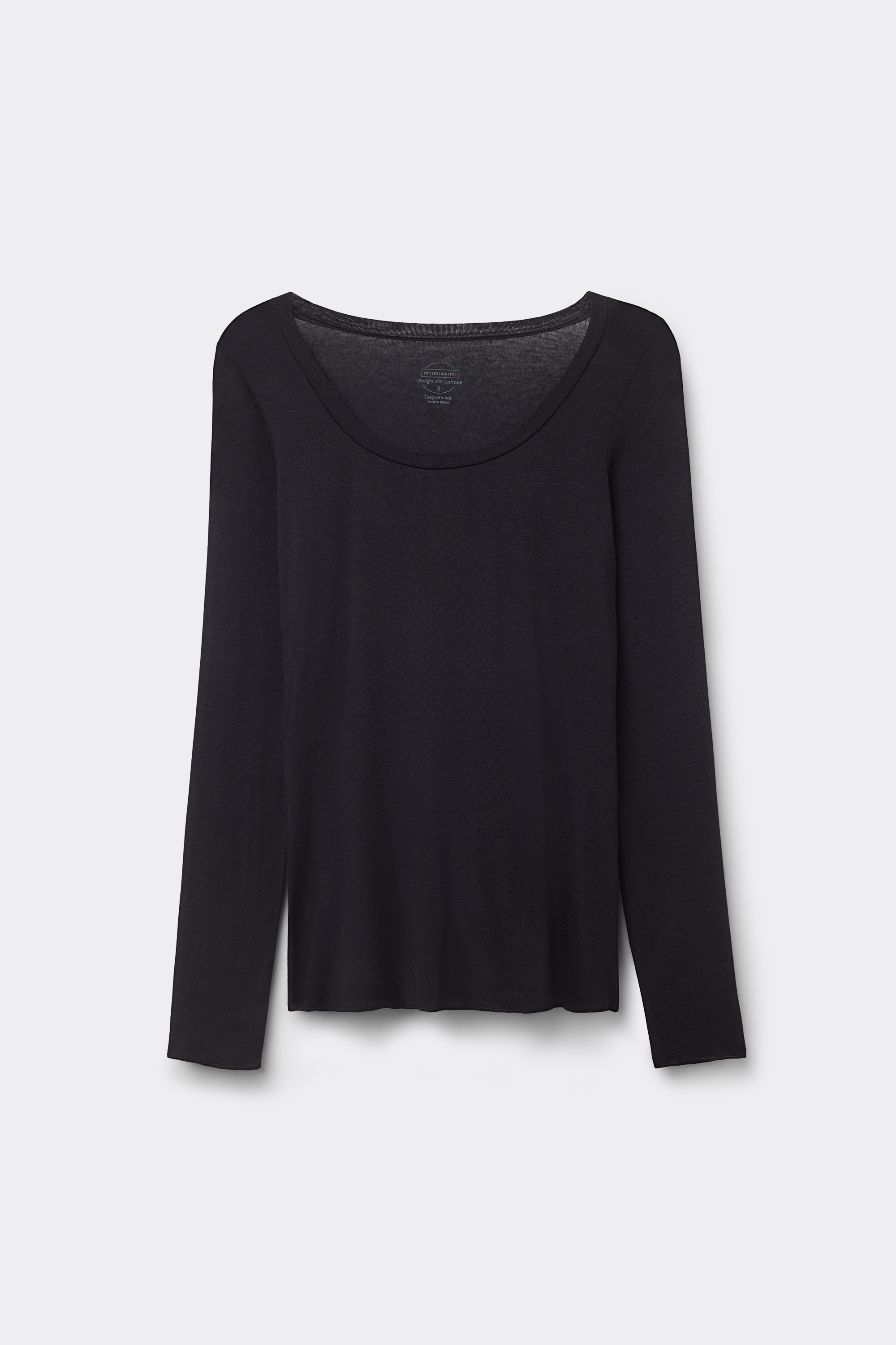 Maglia Manica Lunga Modal Ultralight con Cashmere Scollo Madonna