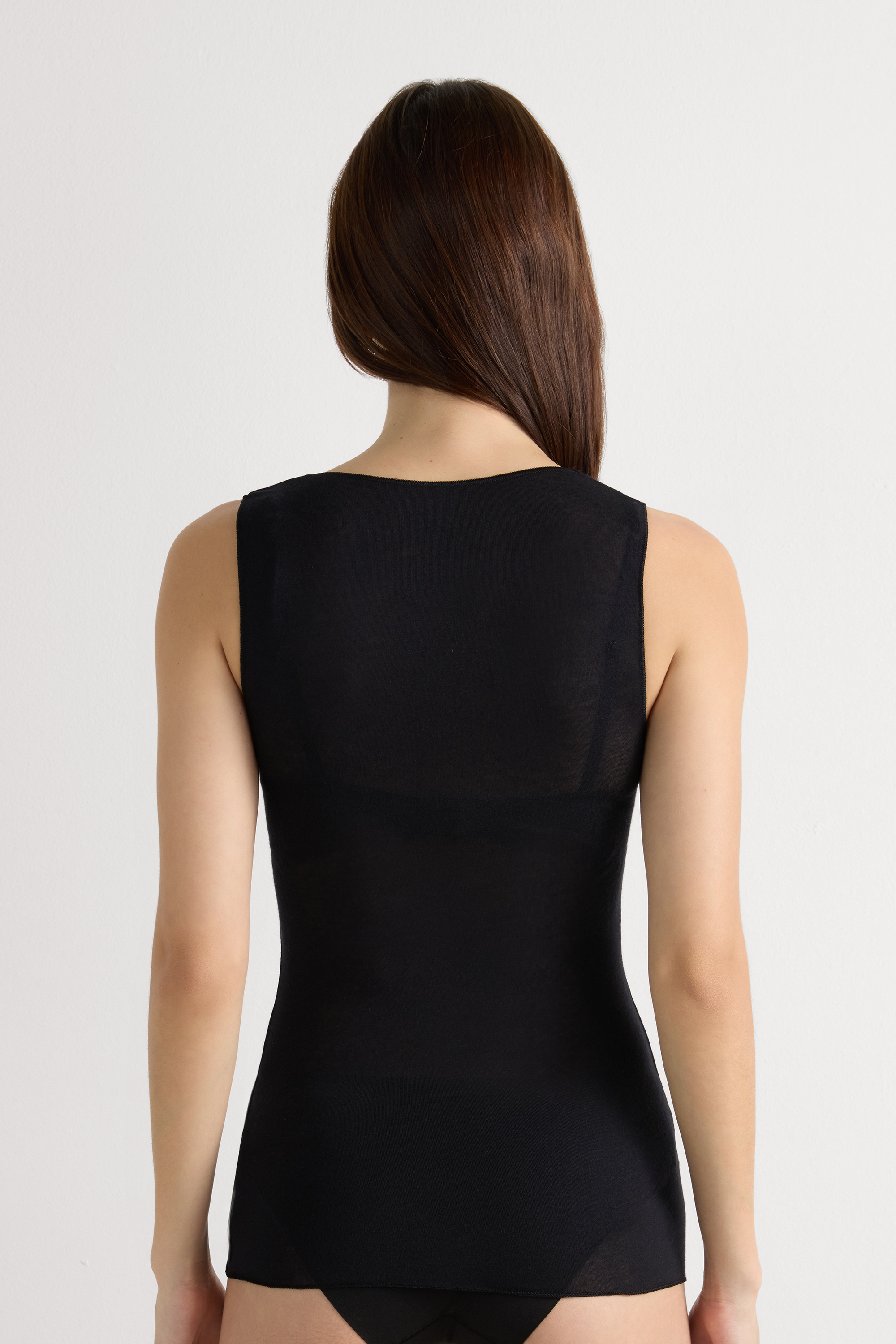 Canotta Spalla Larga in Modal Ultralight con Cashmere