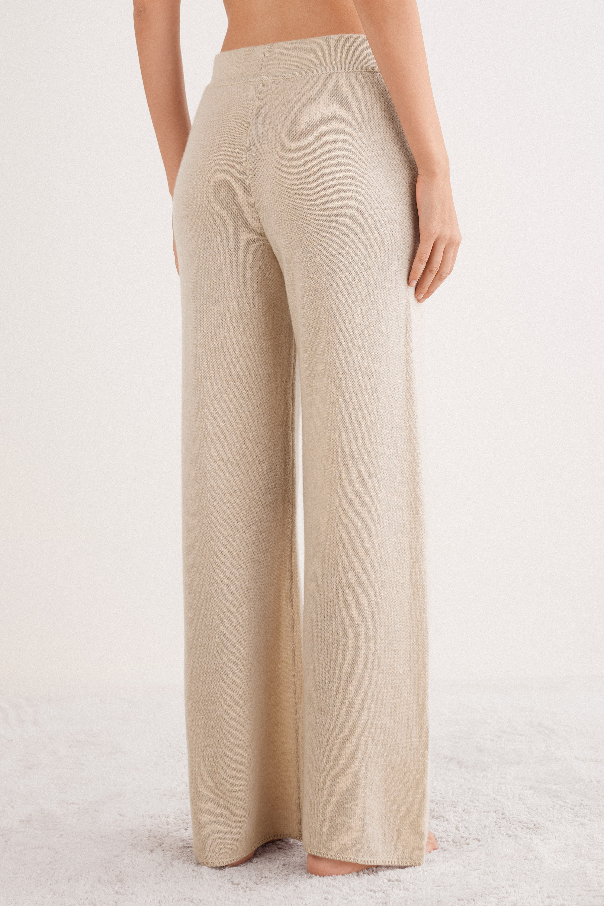 Pantaloni Lunghi a Palazzo 100% Cashmere