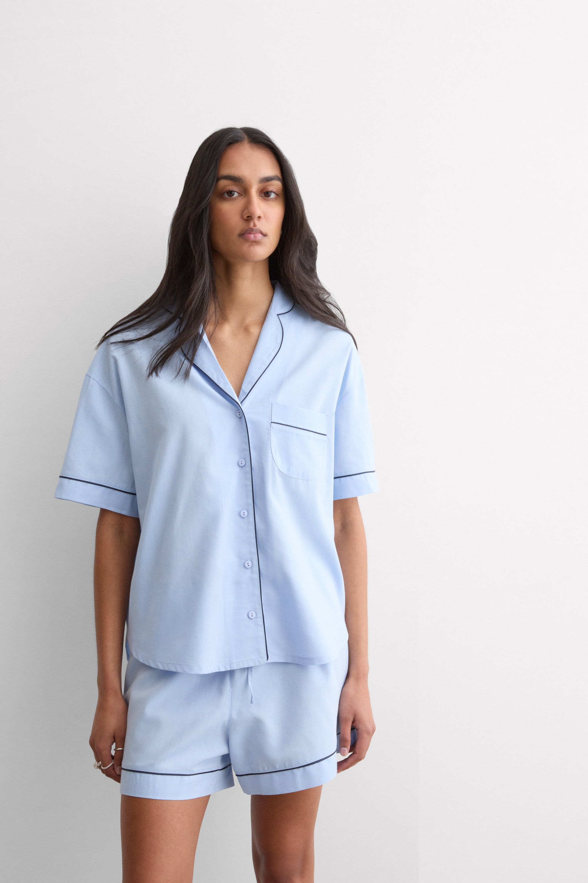 Pigiama Corto in Cotone e Modal Chambray NI