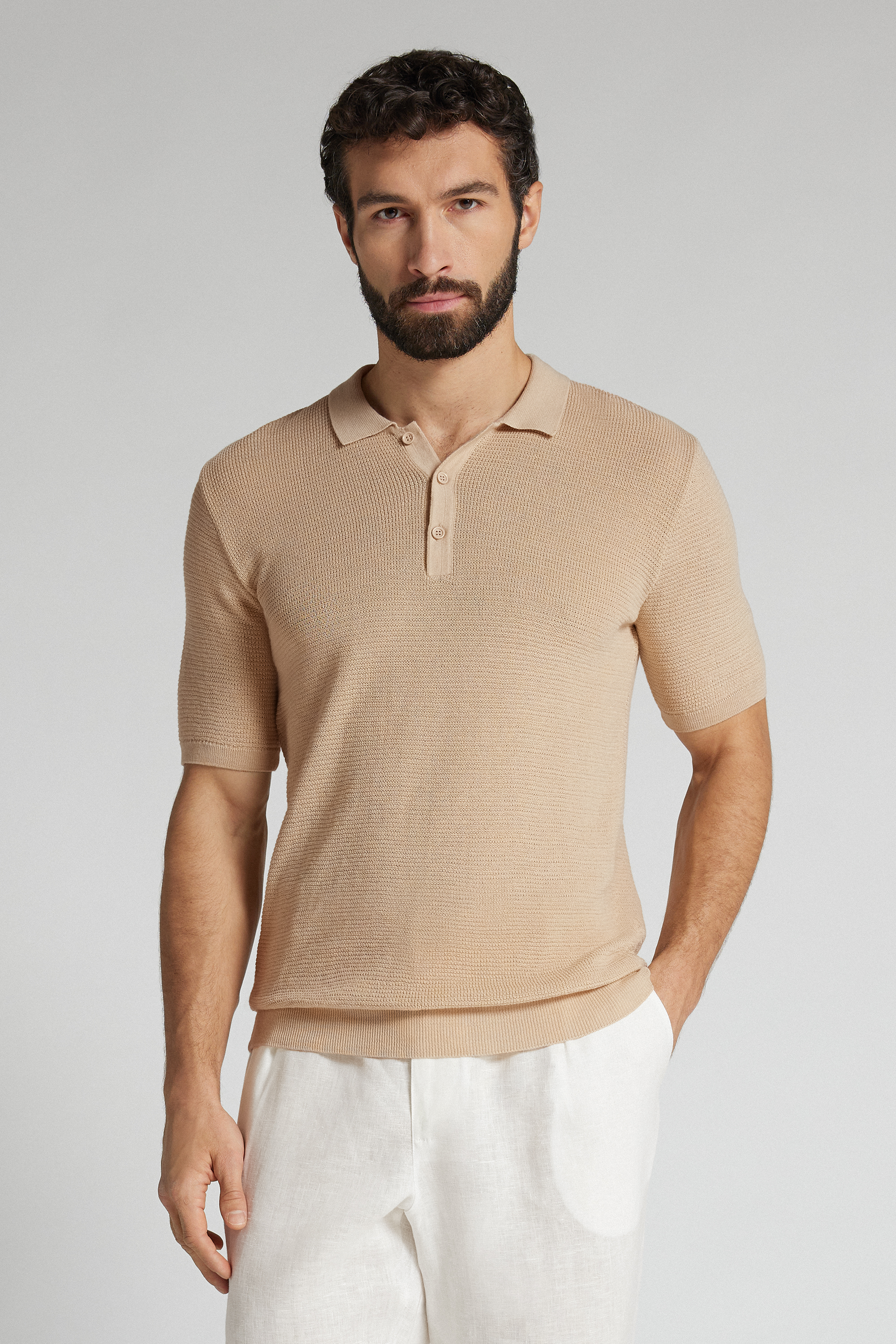 Polo Traforata Uomo in 100% Cotone