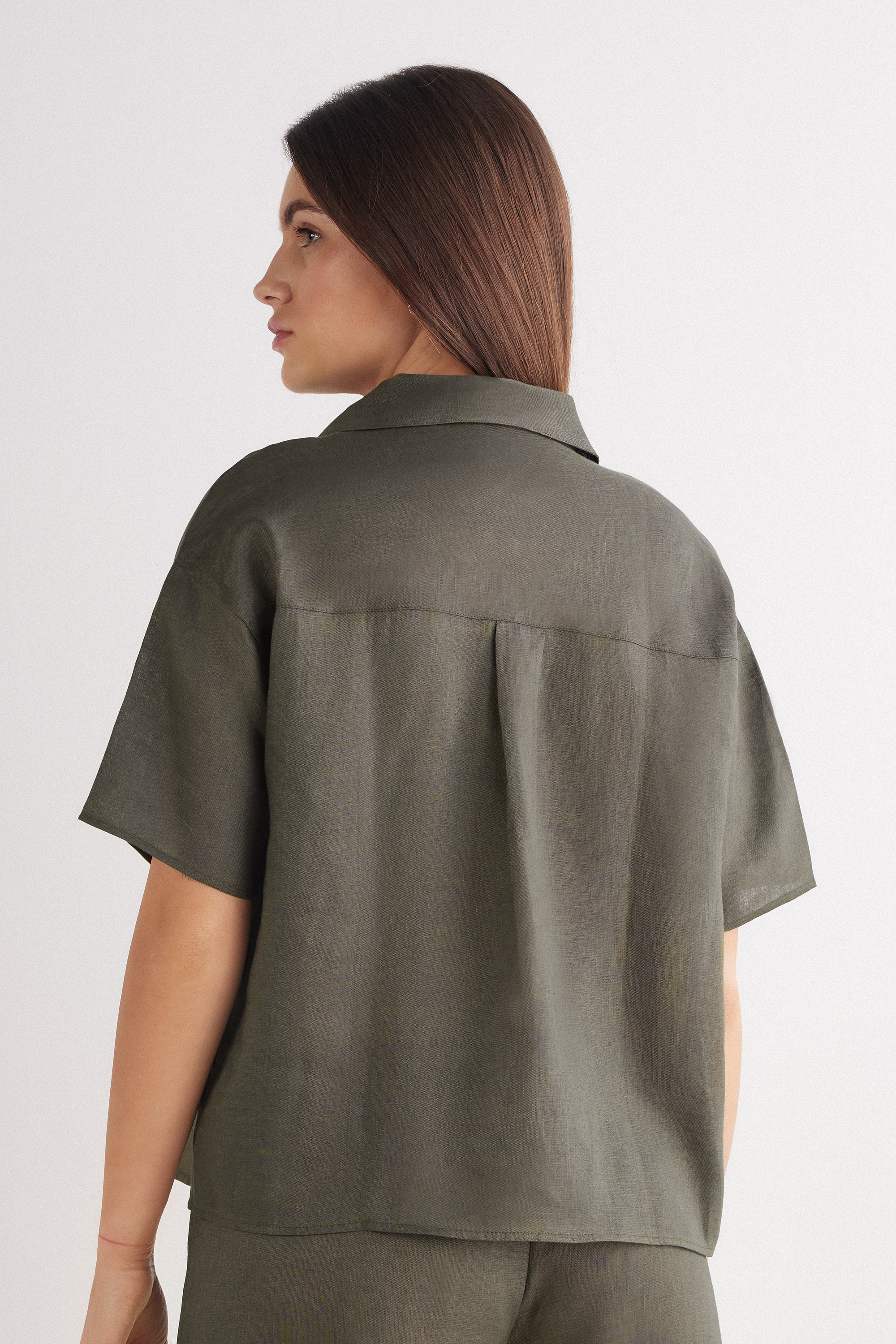 Camicia Manica Corta in Tela di Lino The Pure Linen