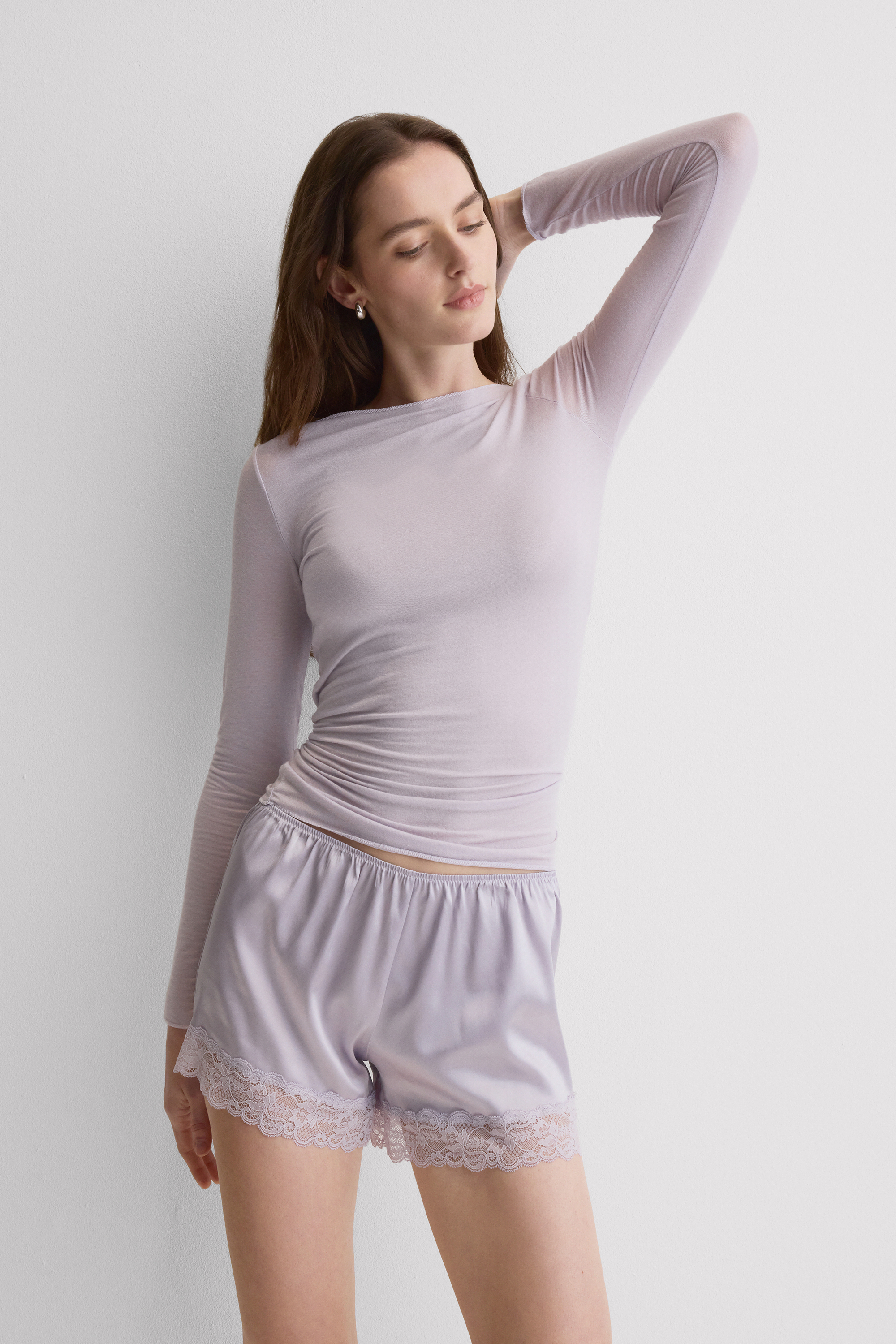 Maglia Manica Lunga Ultralight con Cashmere e Scollo a Barchetta