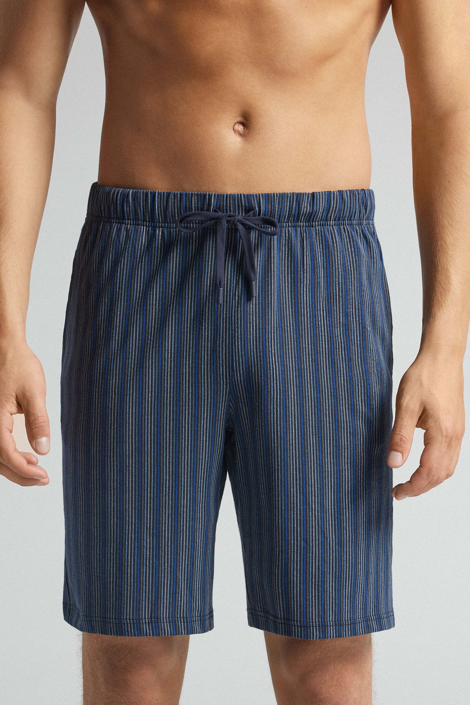 Pantalone Corto in Cotone Stampa Righe