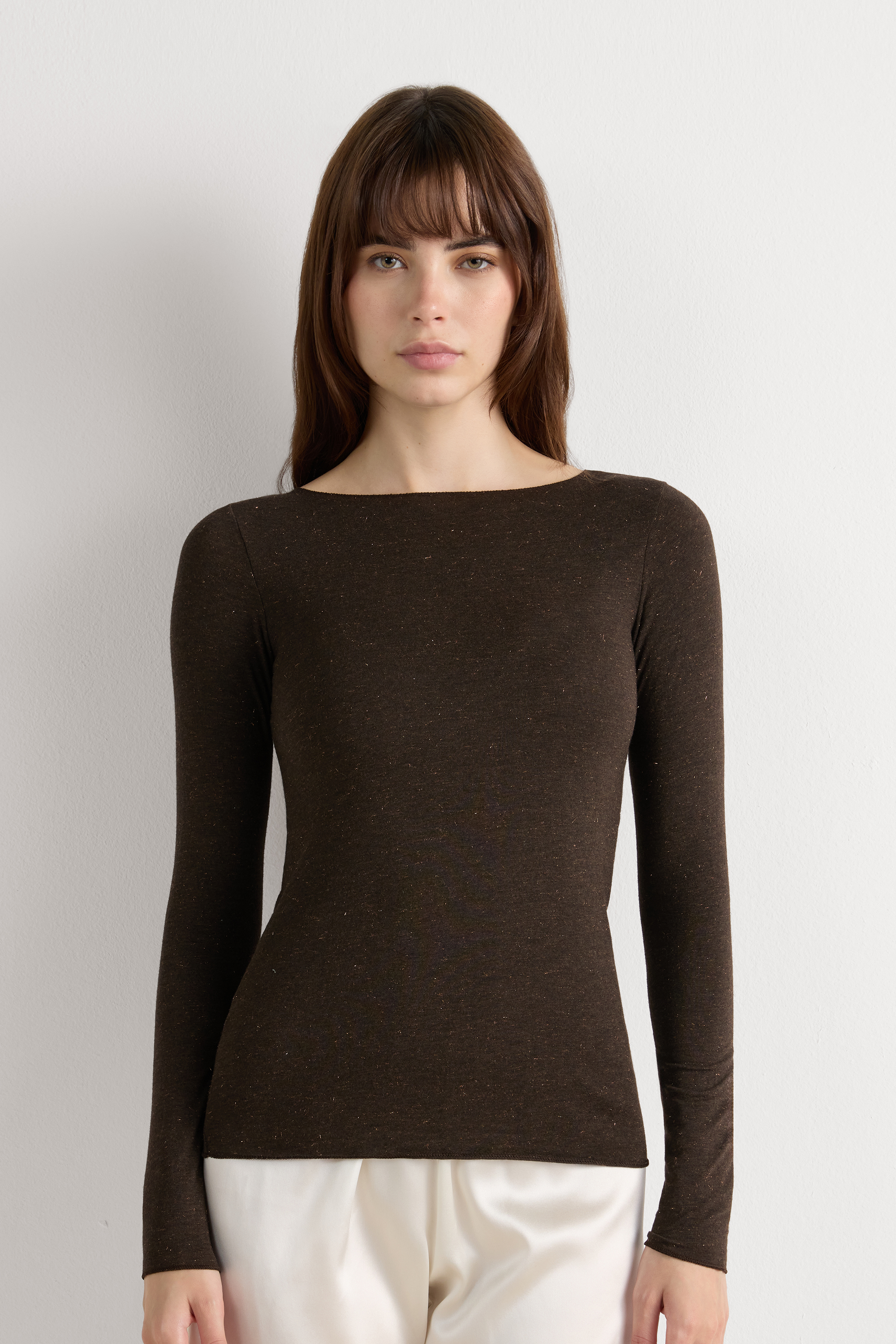 Maglia Girocollo in Modal Light con Cashmere Lam&egrave;