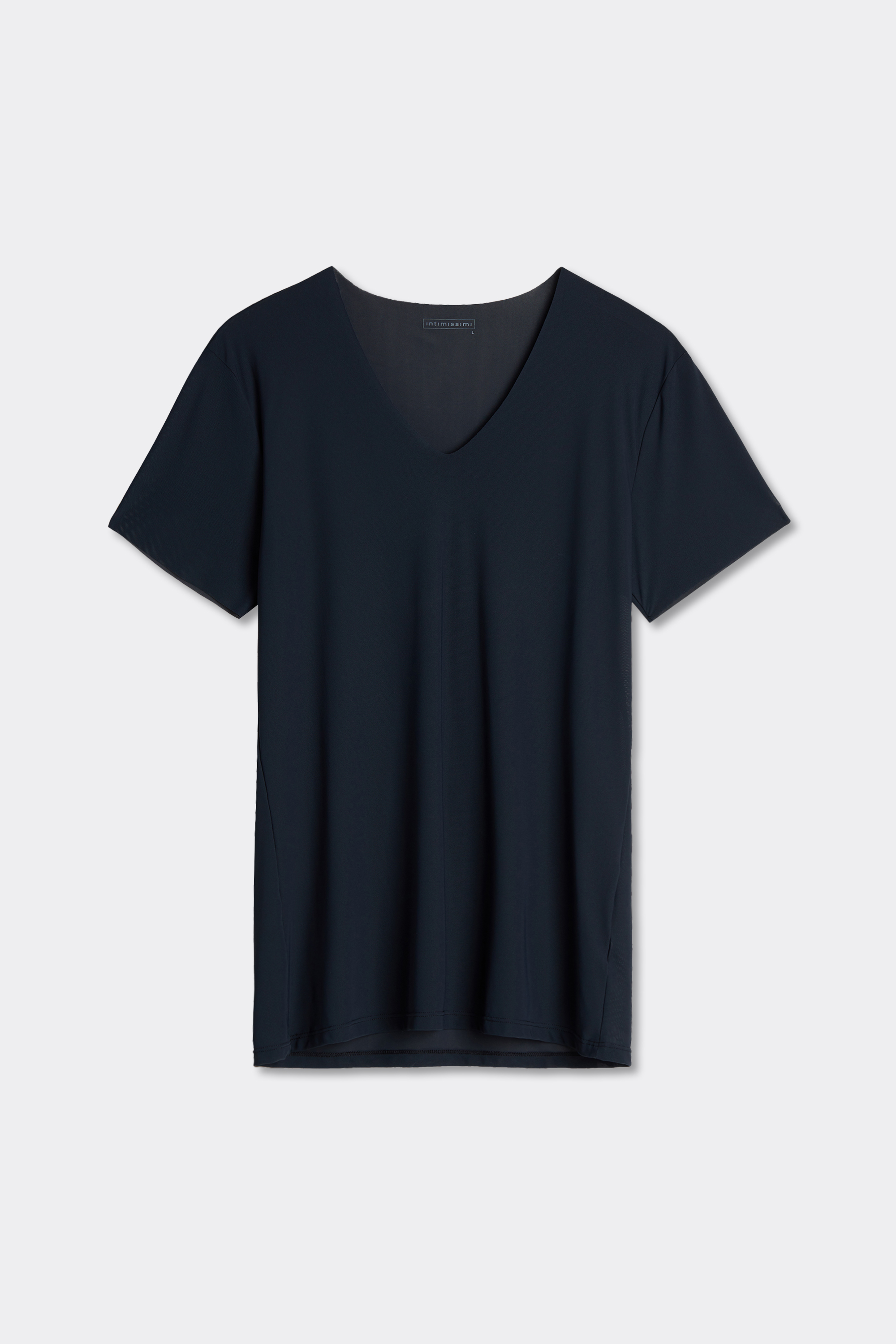 T-shirt in Microrete Taglio Vivo con Scollo a V