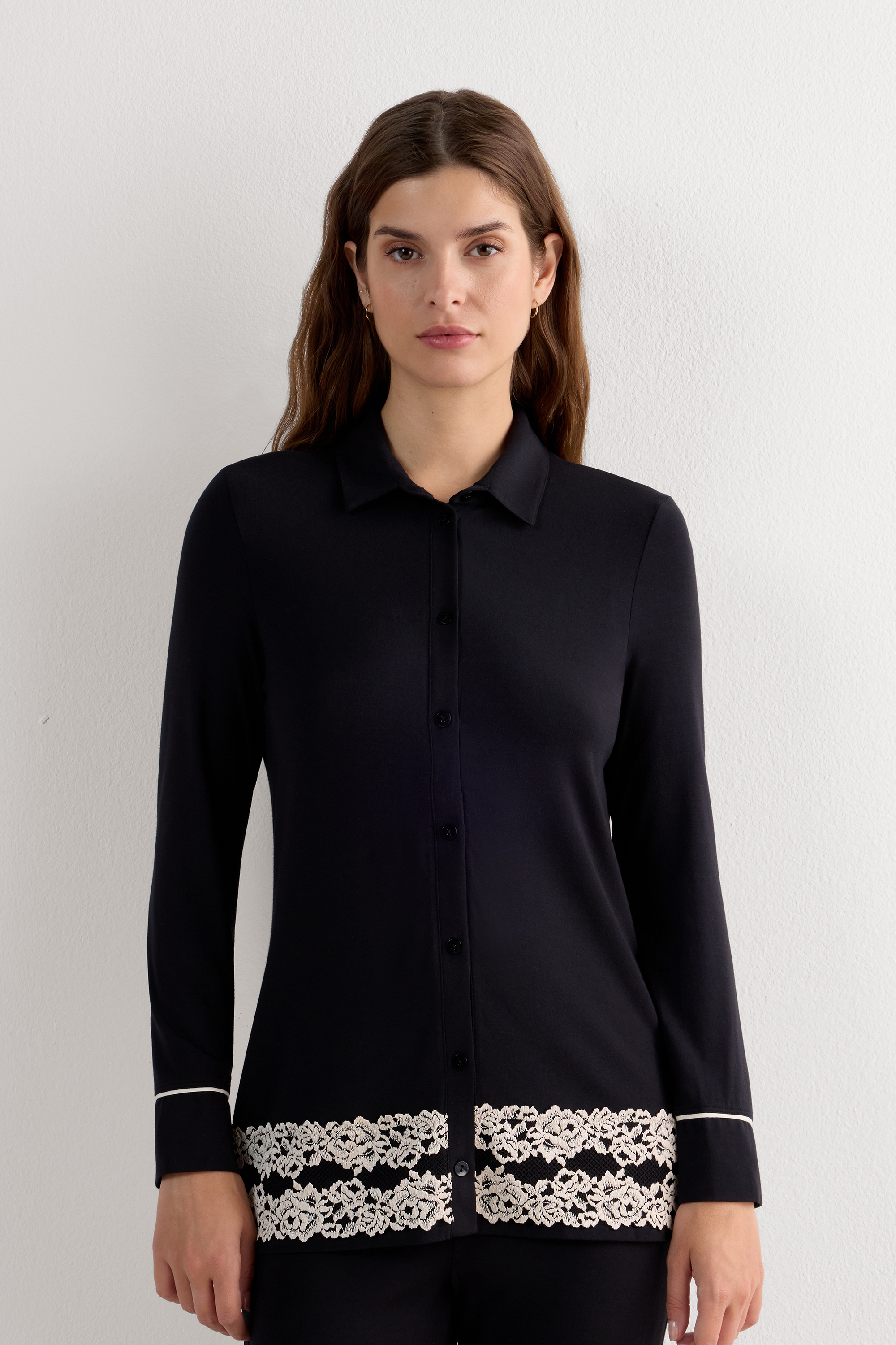Maglia Aperta Davanti in Modal Pretty Flowers