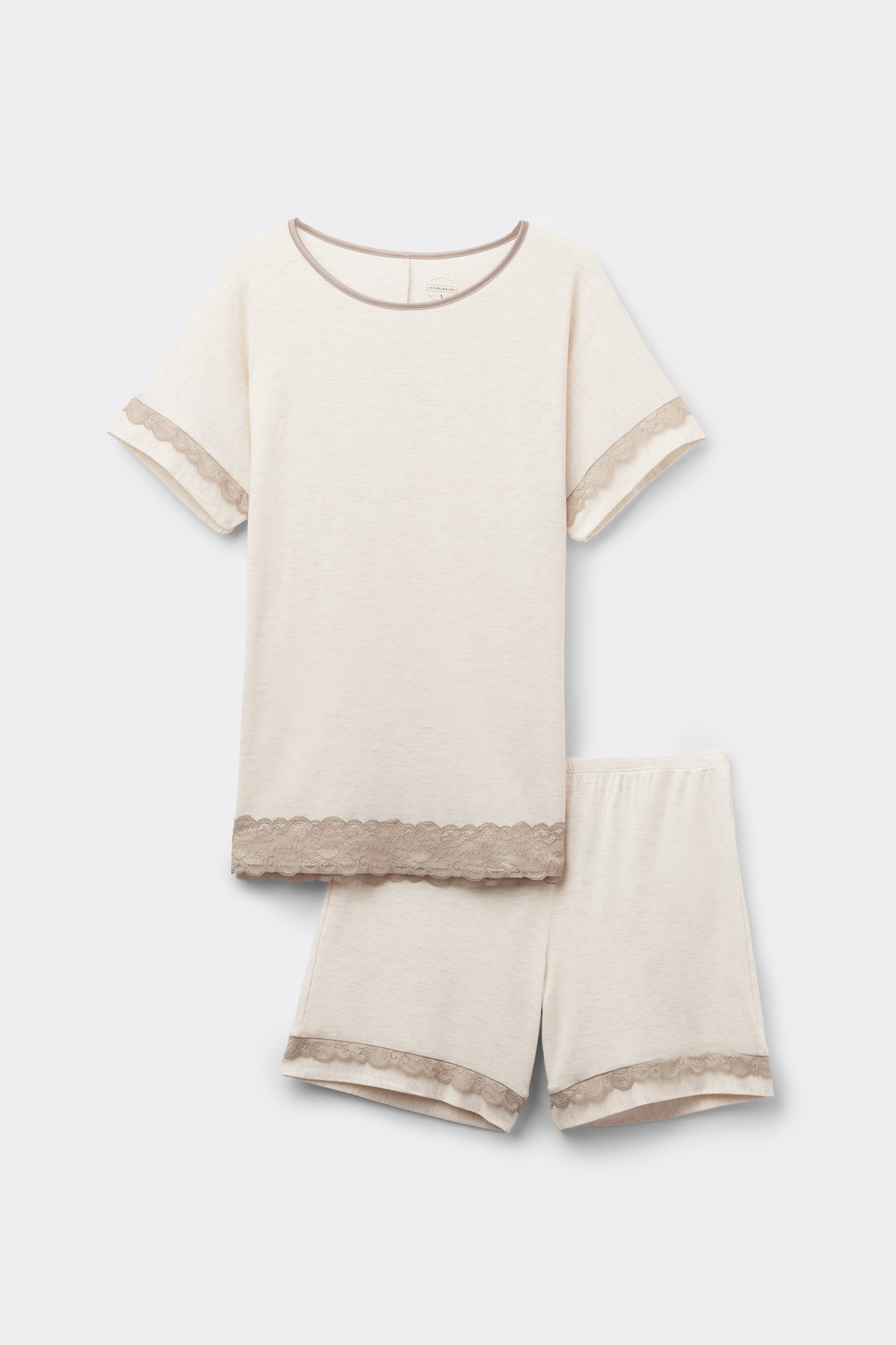 Pigiama Corto in Modal con Pizzo