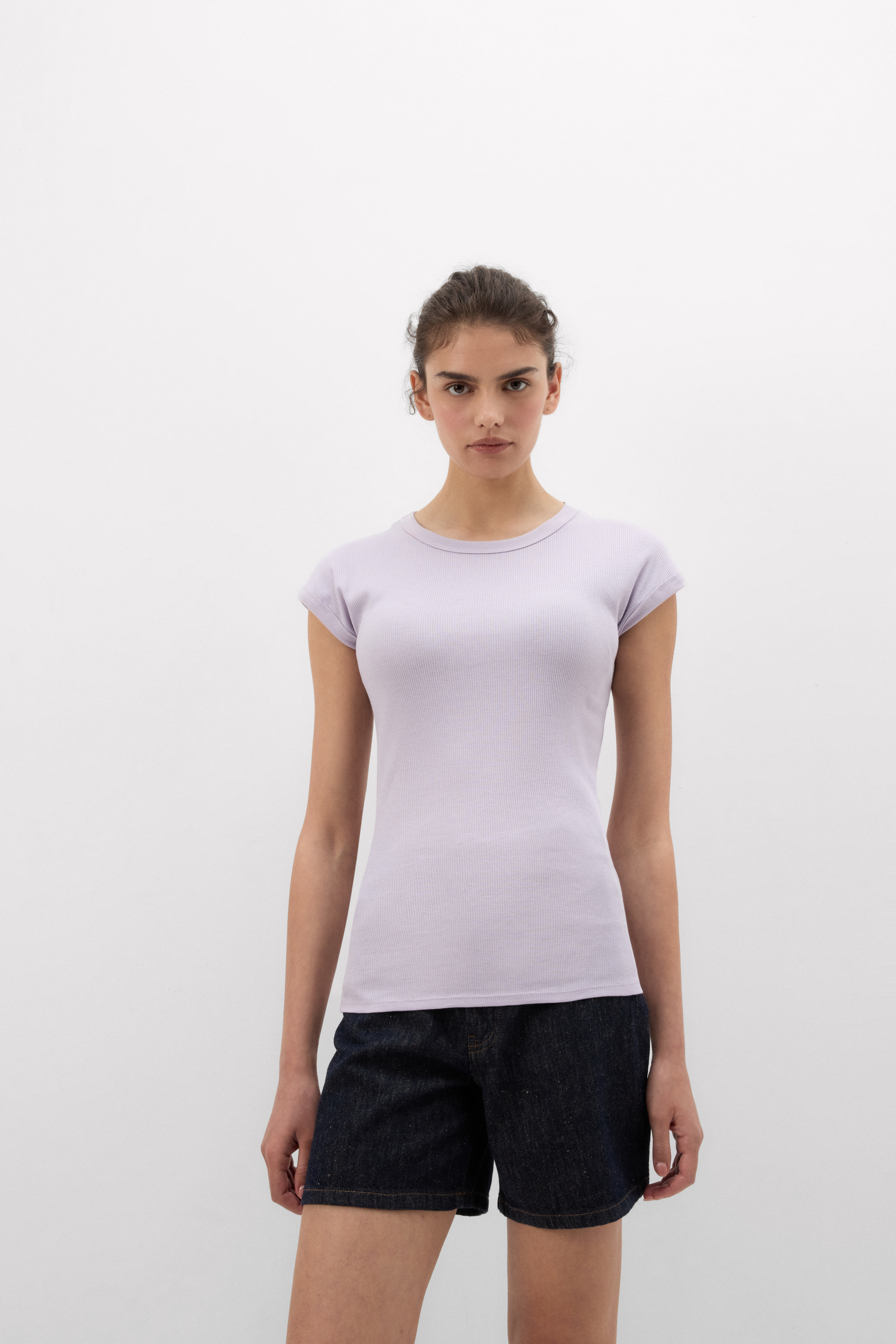 Maglia Manica Corta in Cotone Superior a Costine