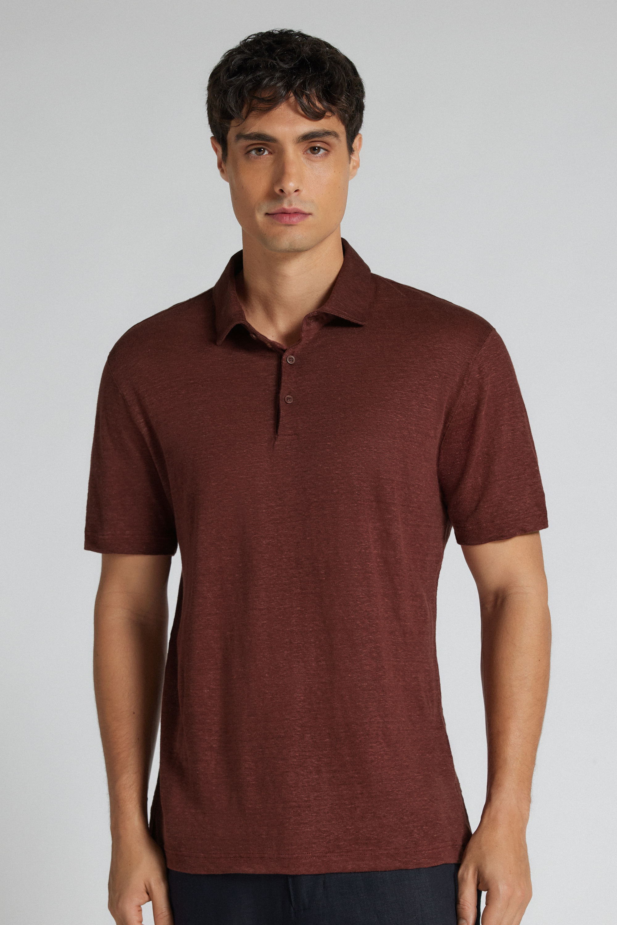 Polo a Manica Corta in 100% Lino Soft