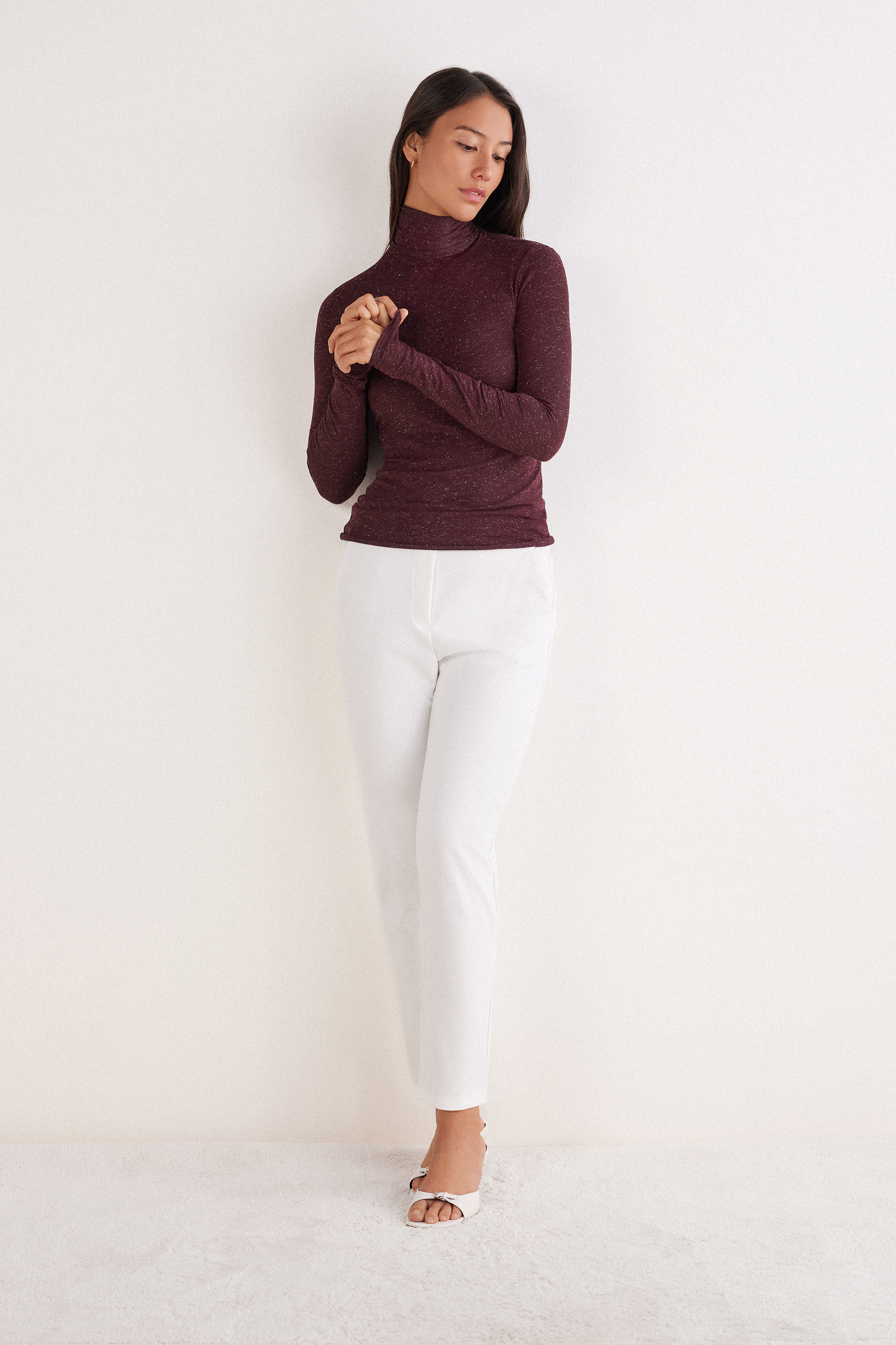 Maglia Collo Alto in Modal Light con Cashmere Lam&egrave;