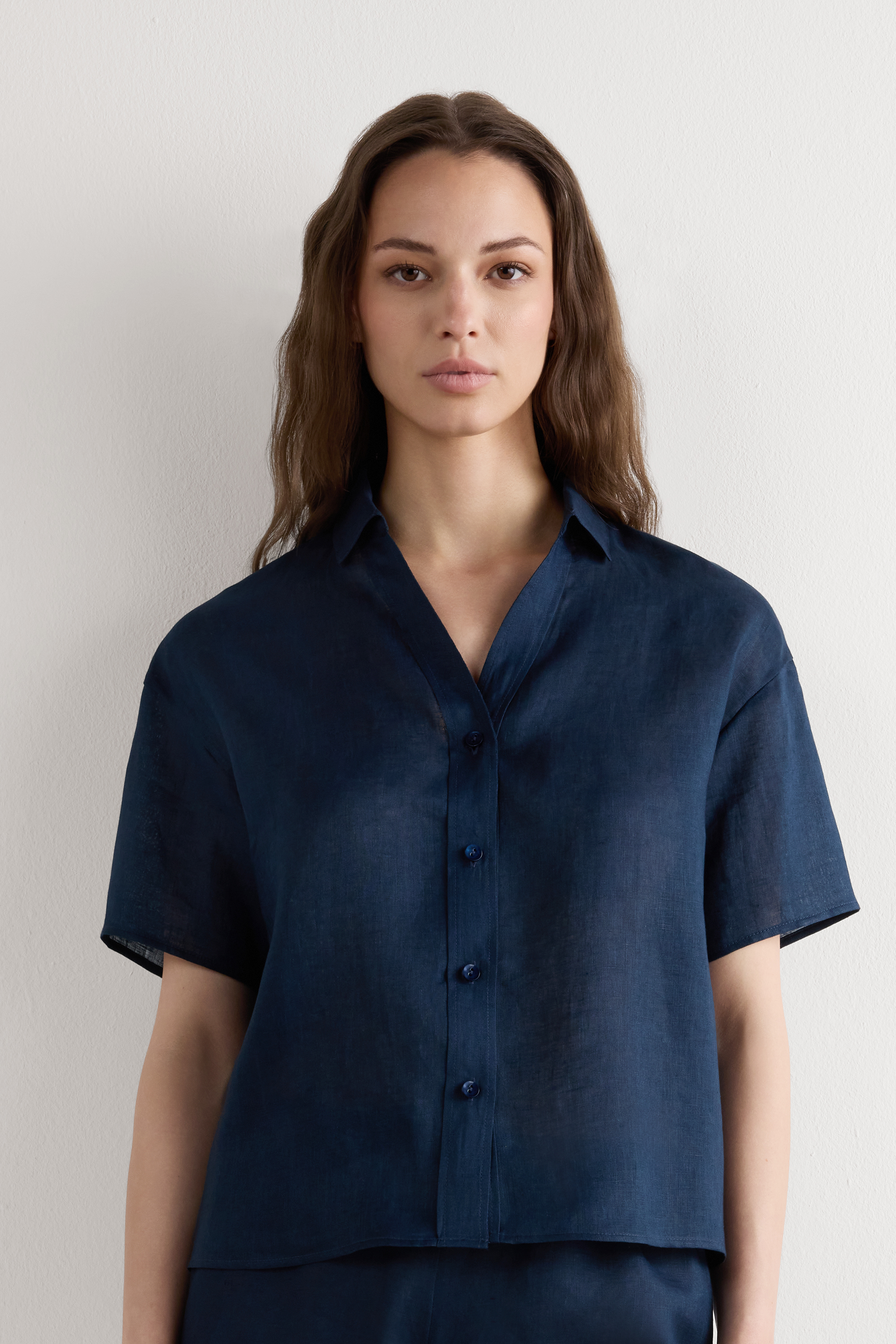 Camicia Manica Corta in Tela di Lino The Pure Linen