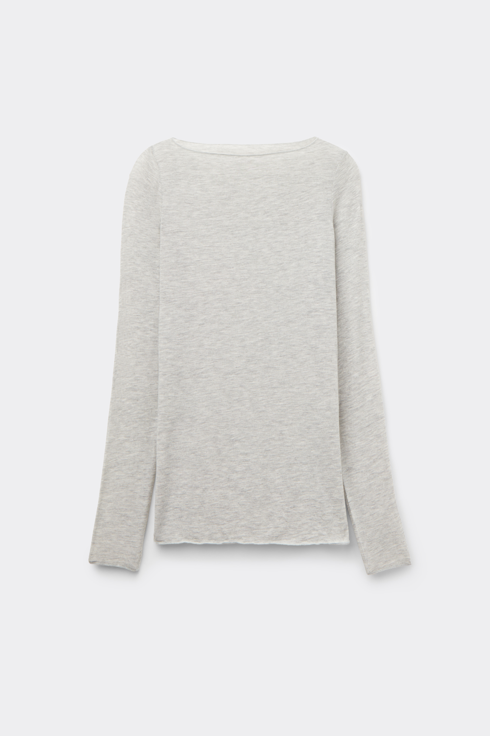 Maglia Manica Lunga Ultralight con Cashmere e Scollo a Barchetta